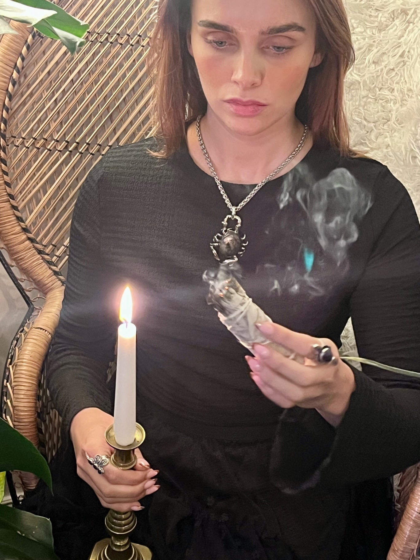 Scorpio Transformation Amulet Necklace — Labradorite Scorpion Pendant on Silver Chain