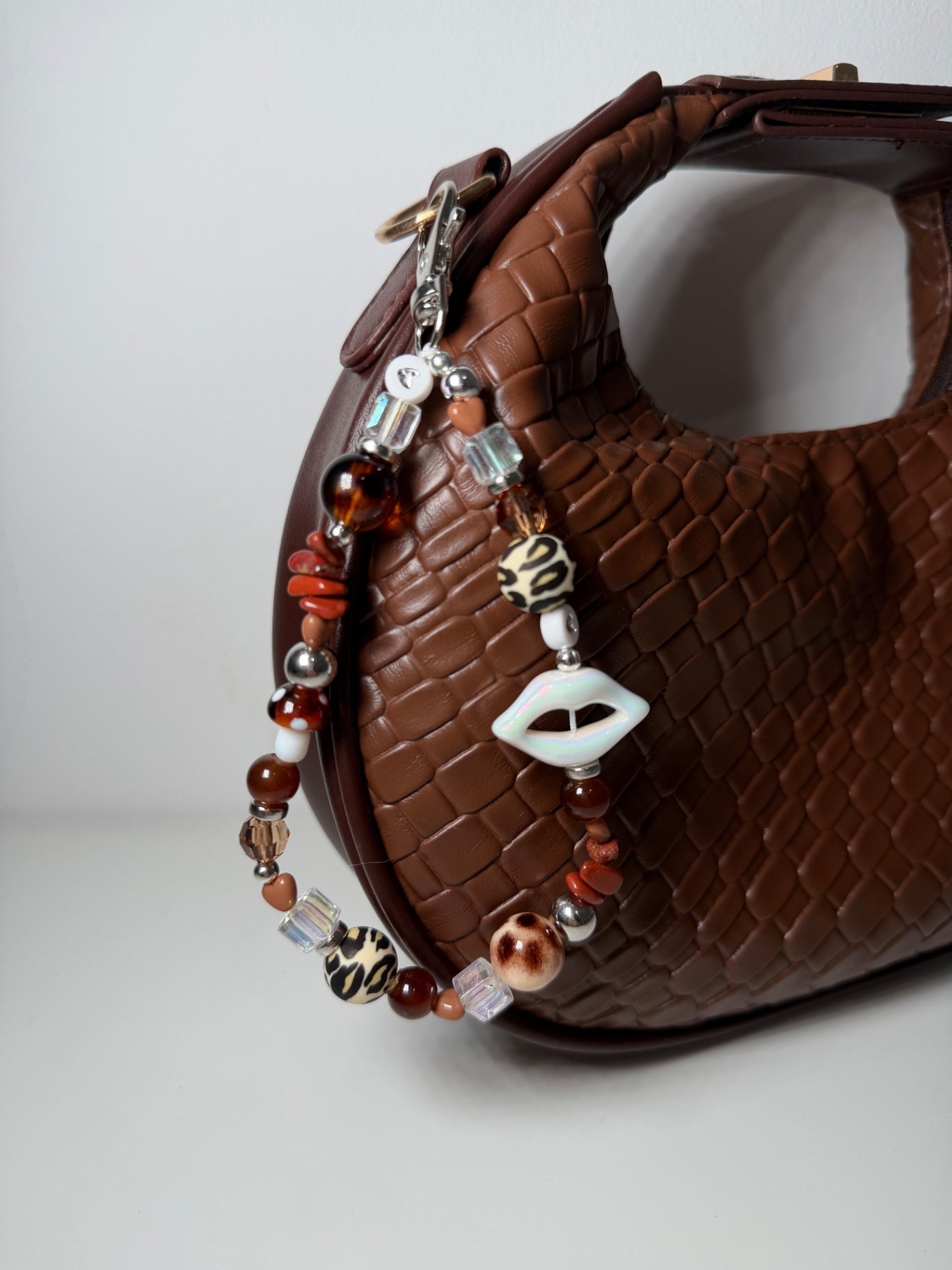 Cat eye Keyring - silver