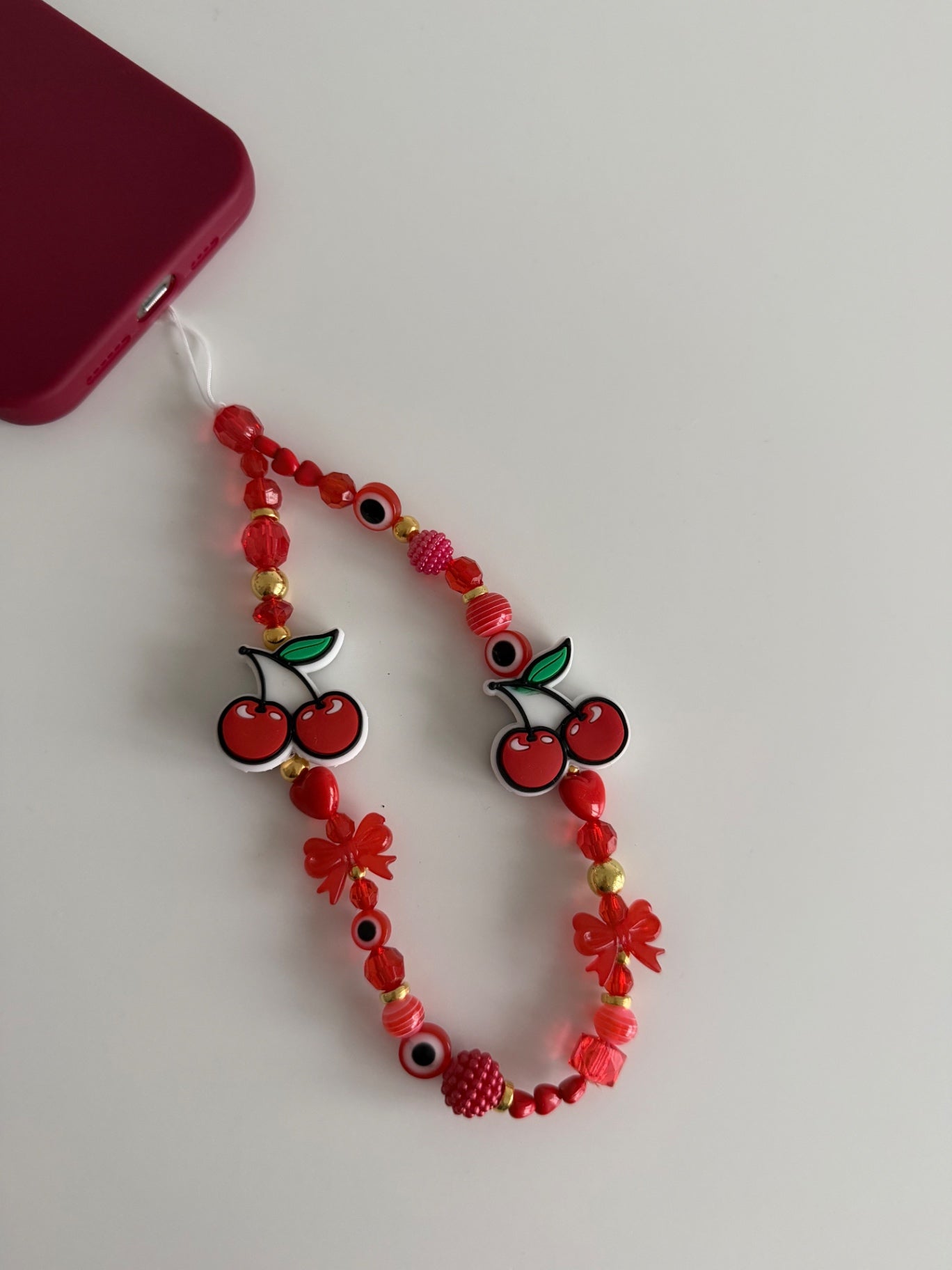 Kiss my cherry phone charm