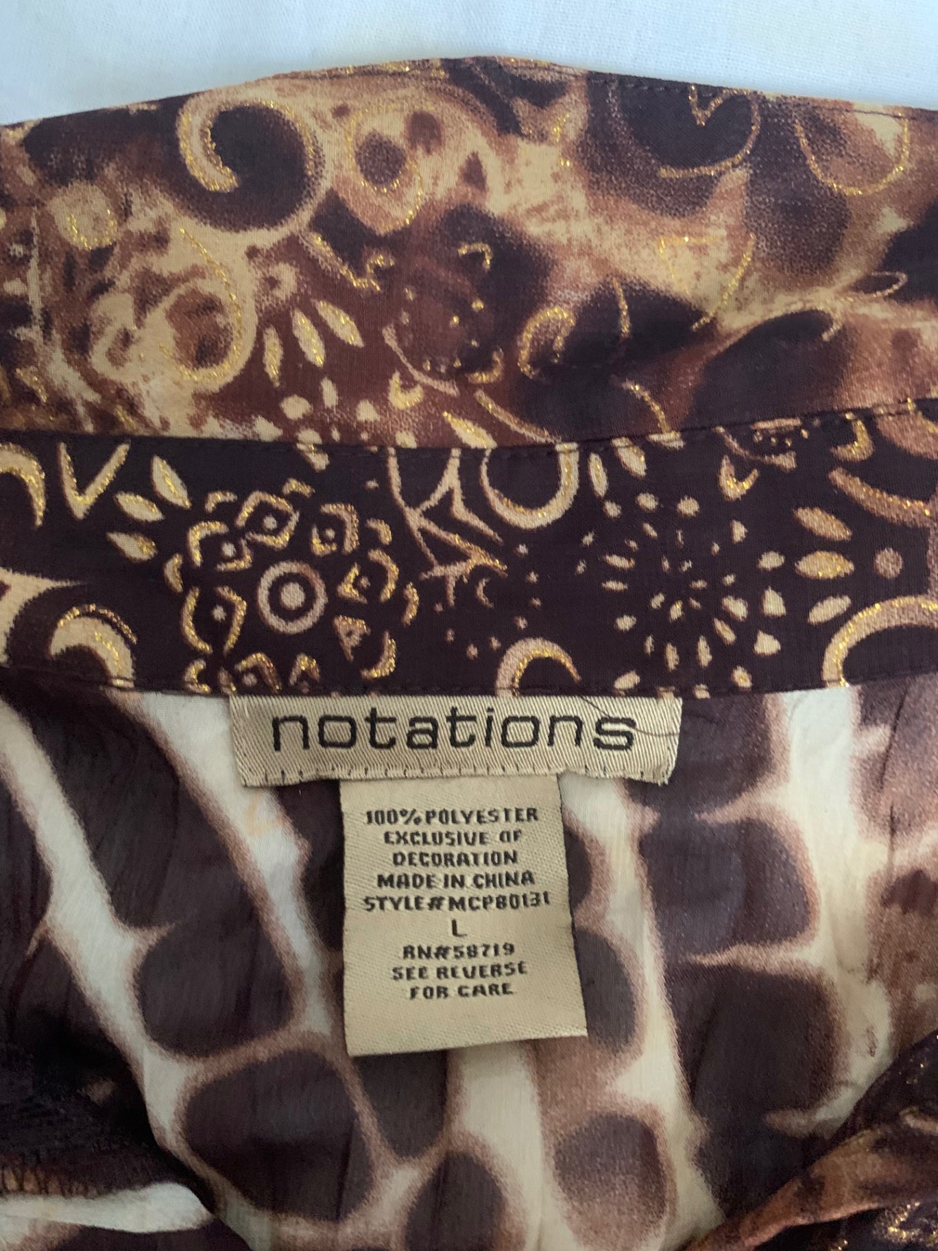 vintage animal print notations shirt