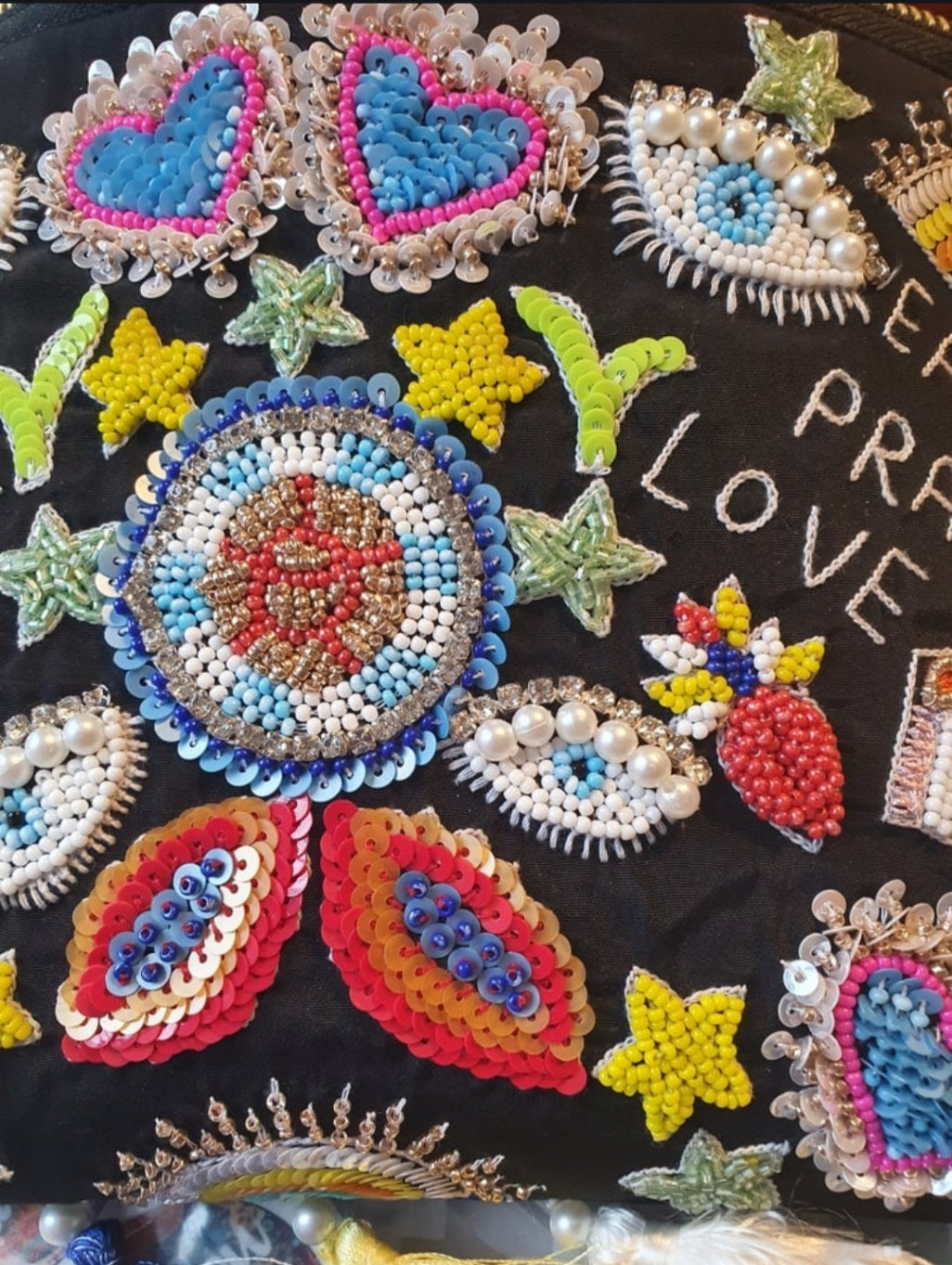 Eat pray love beaded bag and matching headband