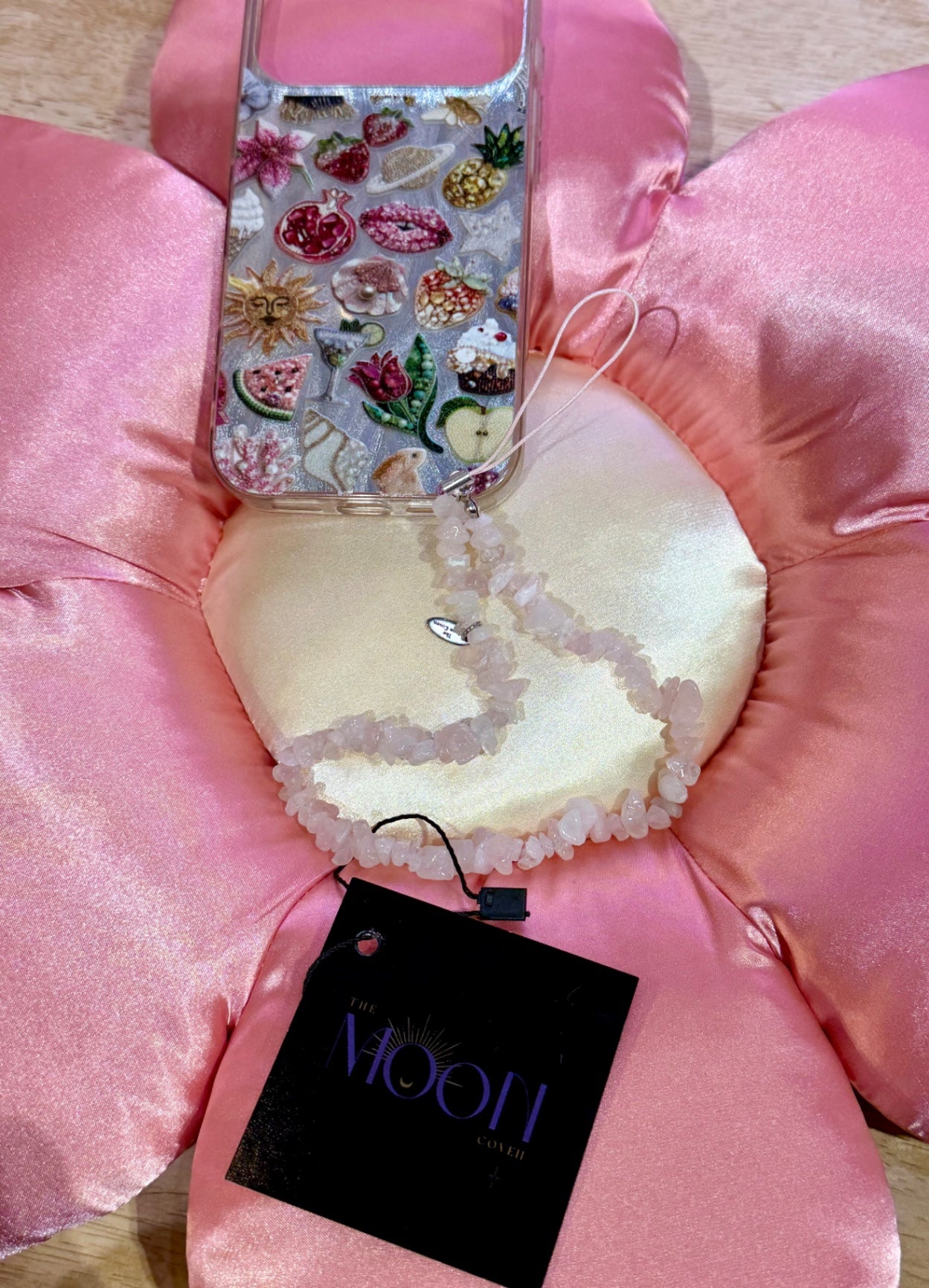 Rose Quartz phone strap