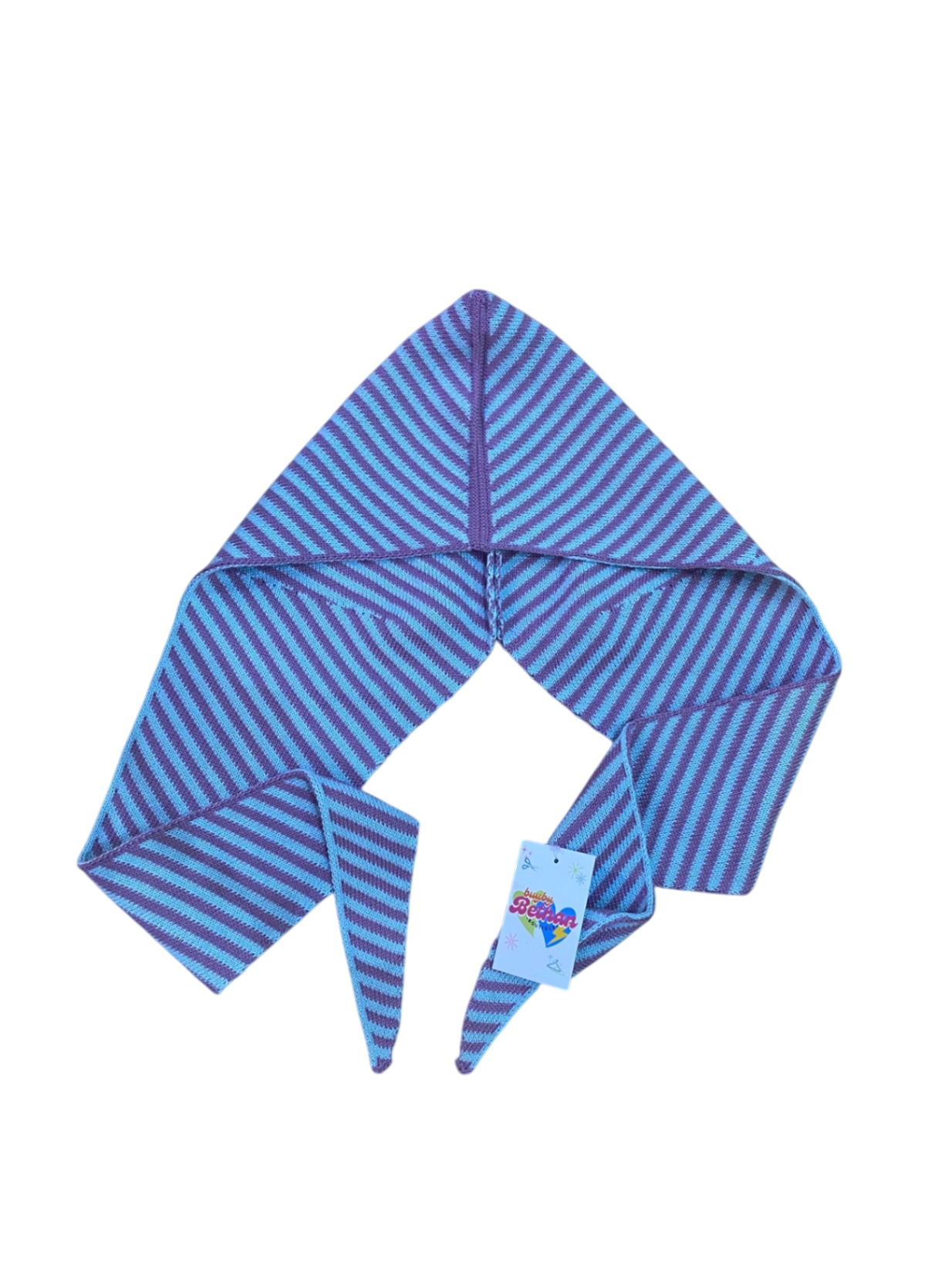 Stripe Hood - Blue & Lilac