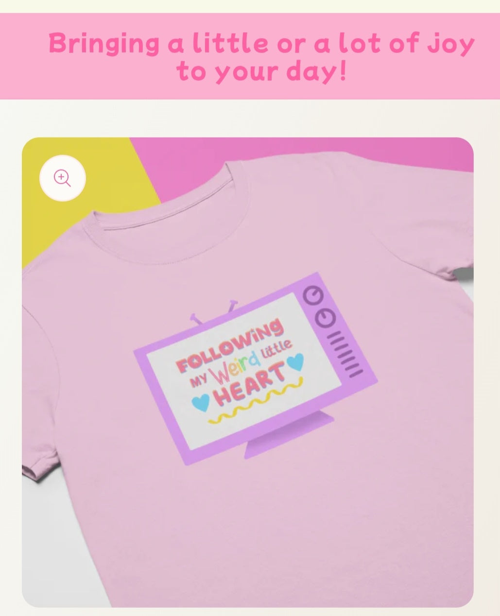 Following my weird little heart tshirt pink XL