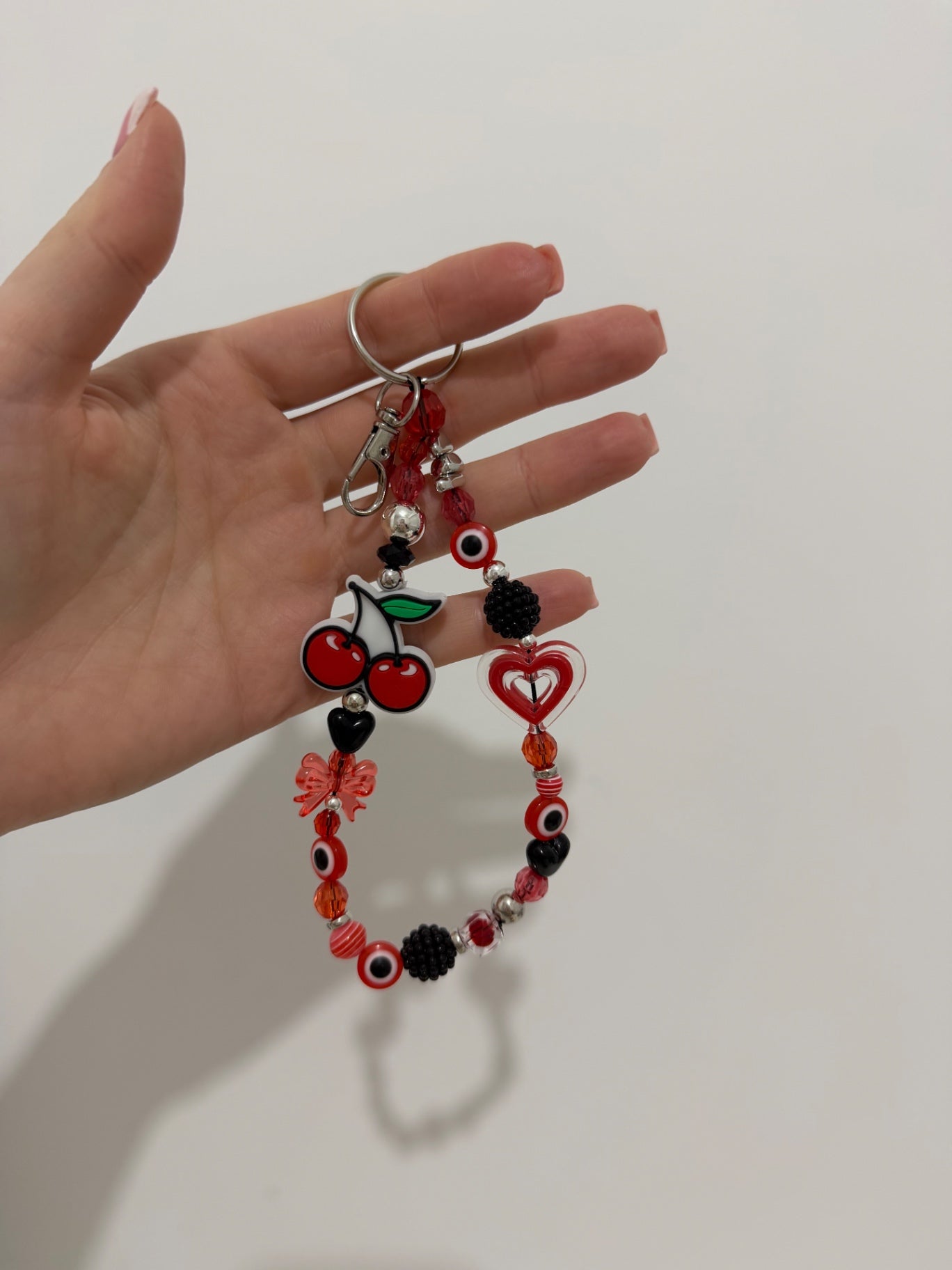 ‘Kiss my cherry’ Keyring - silver