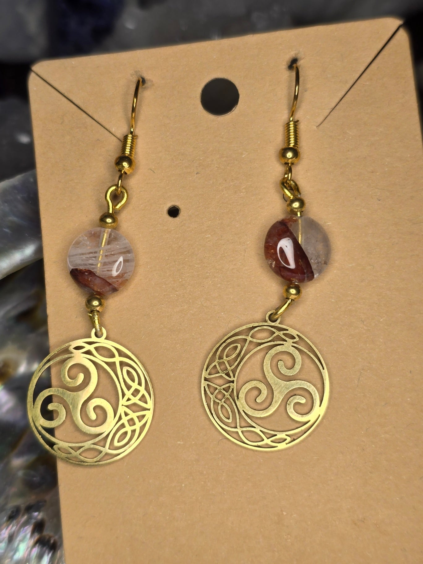 Fire quartz earrings