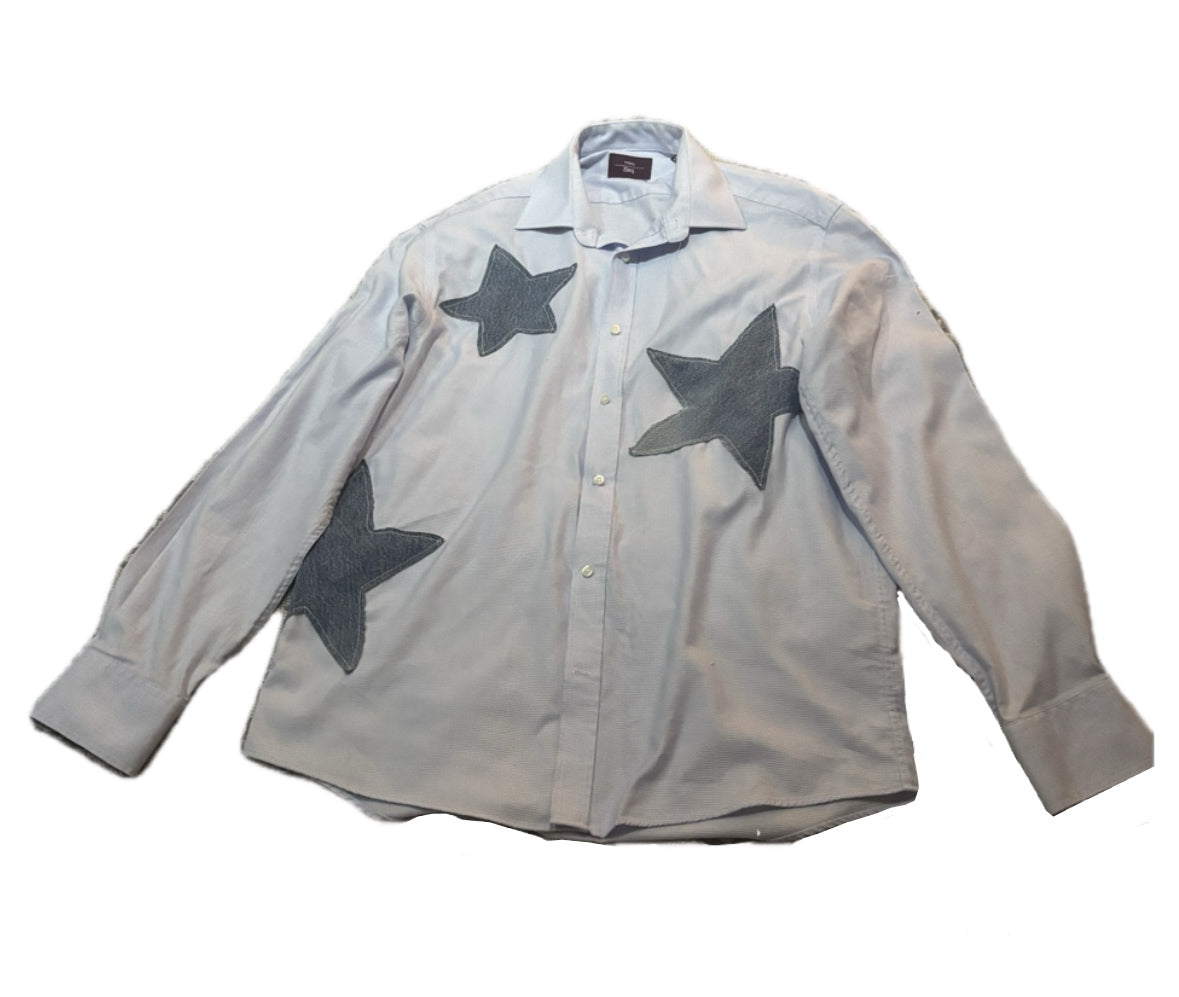 Upcycled blue shirt