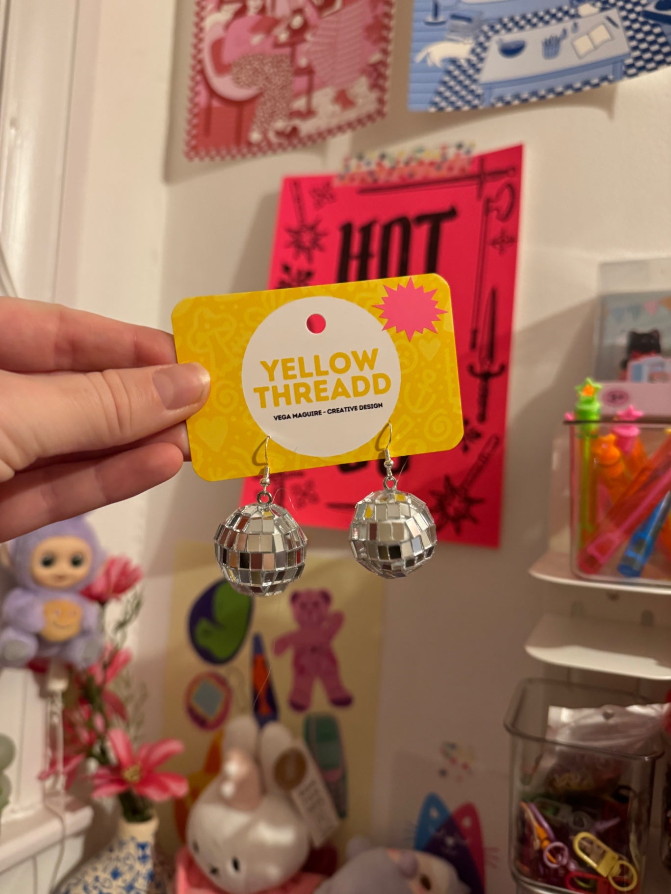 Disco ball earrings
