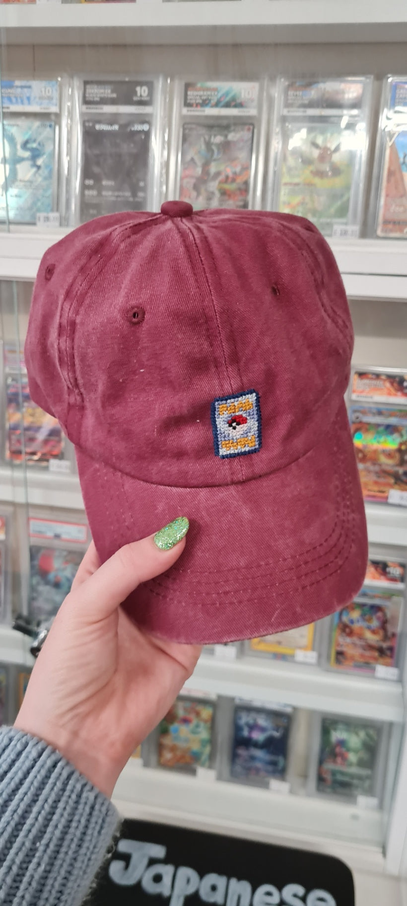 Pokemon TCG Card Cross Stitch Red Cap