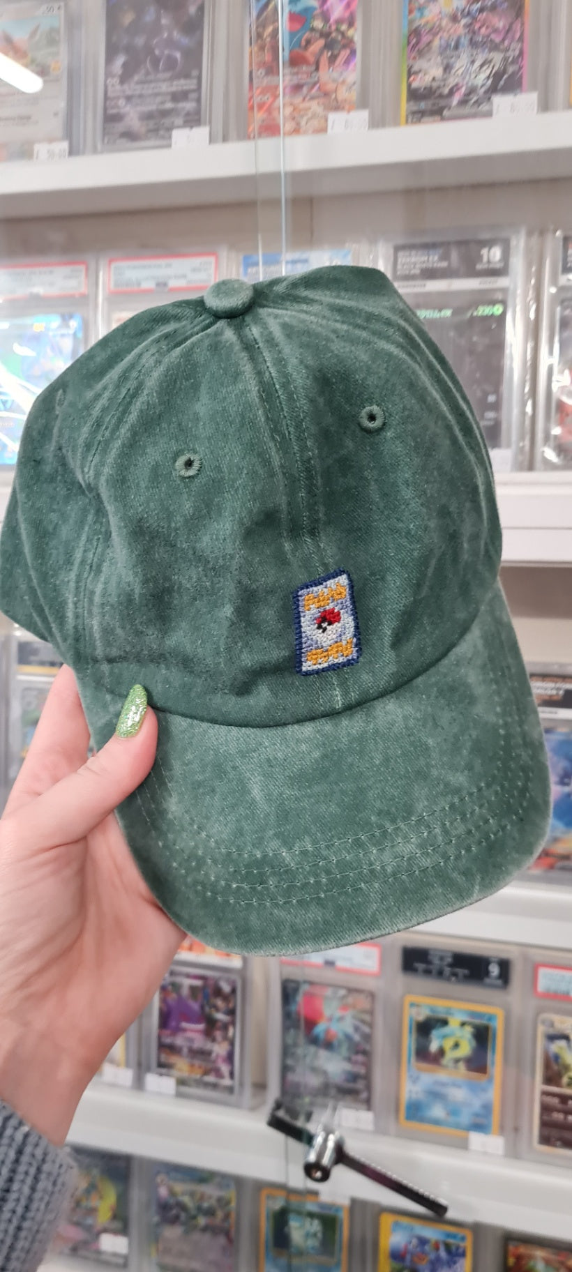 Pokemon TCG Card Cross Stitch Green Cap