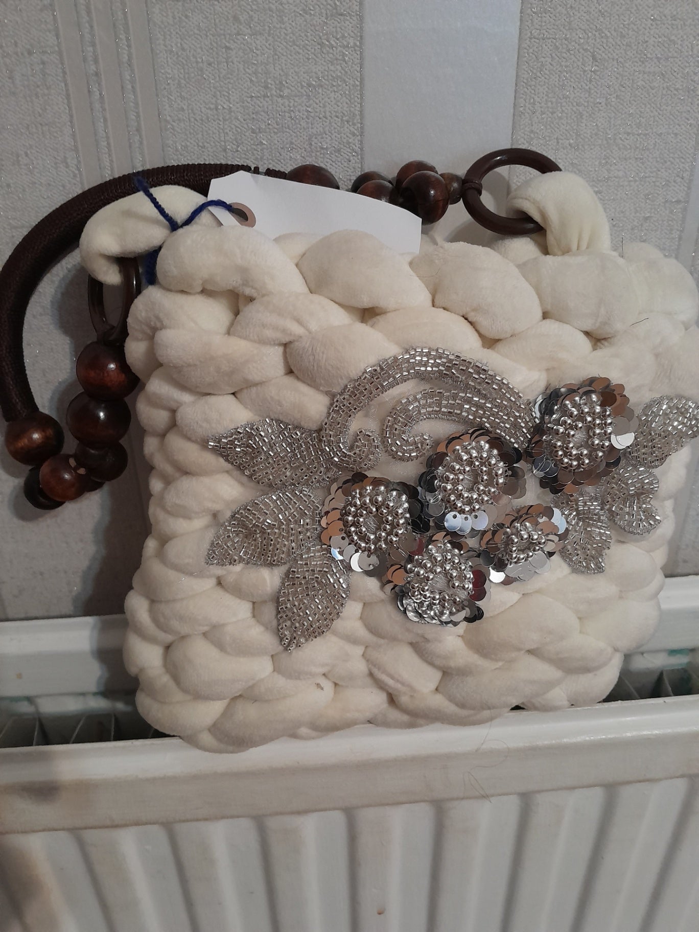 Grey handbag with bling