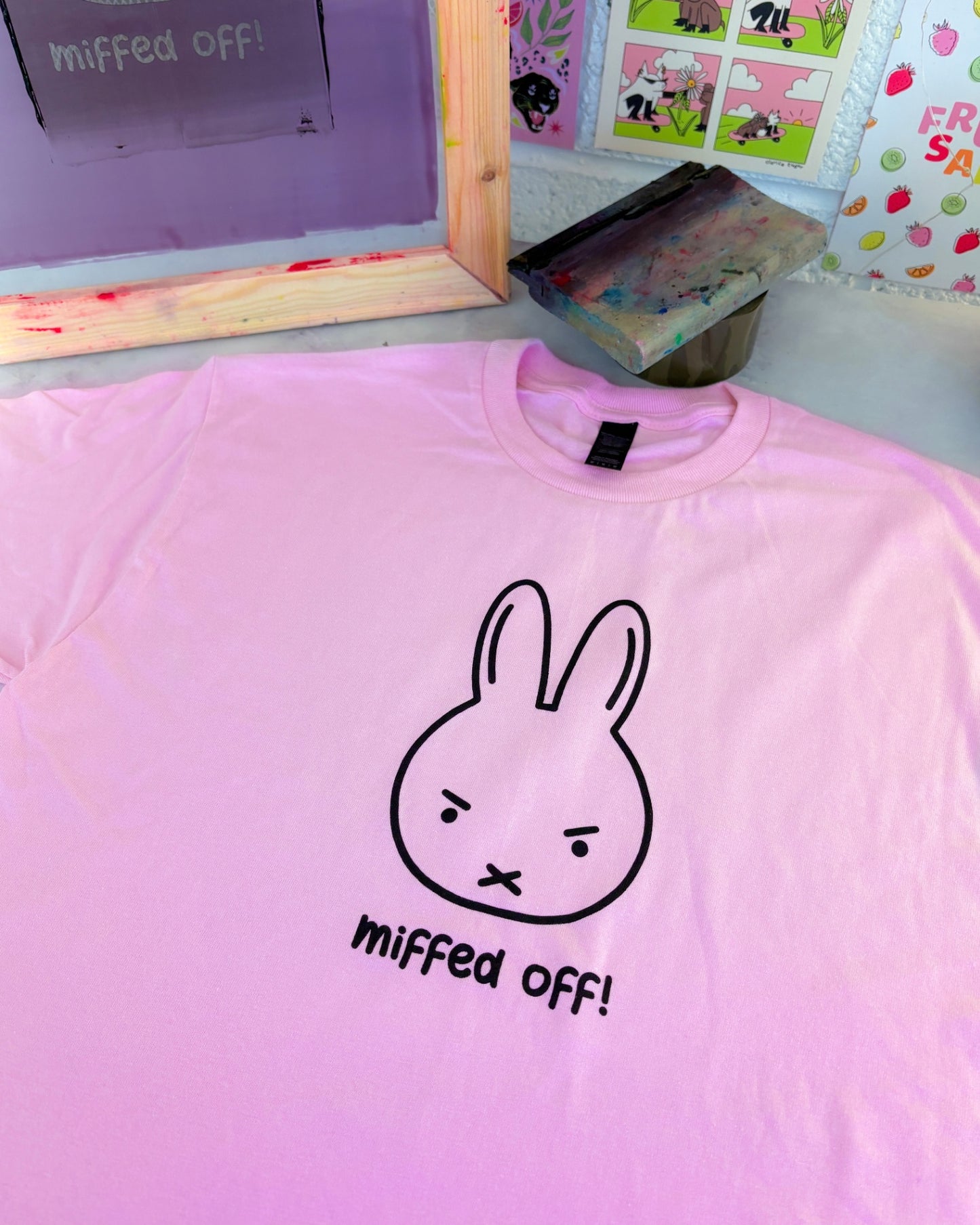 Miffed Off Rabbit T-Shirt - MEDIUM