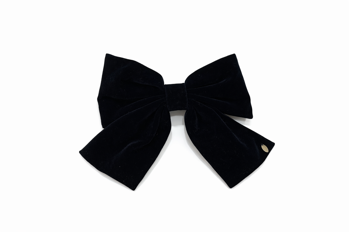 Black Velvet Bow Hair Clip