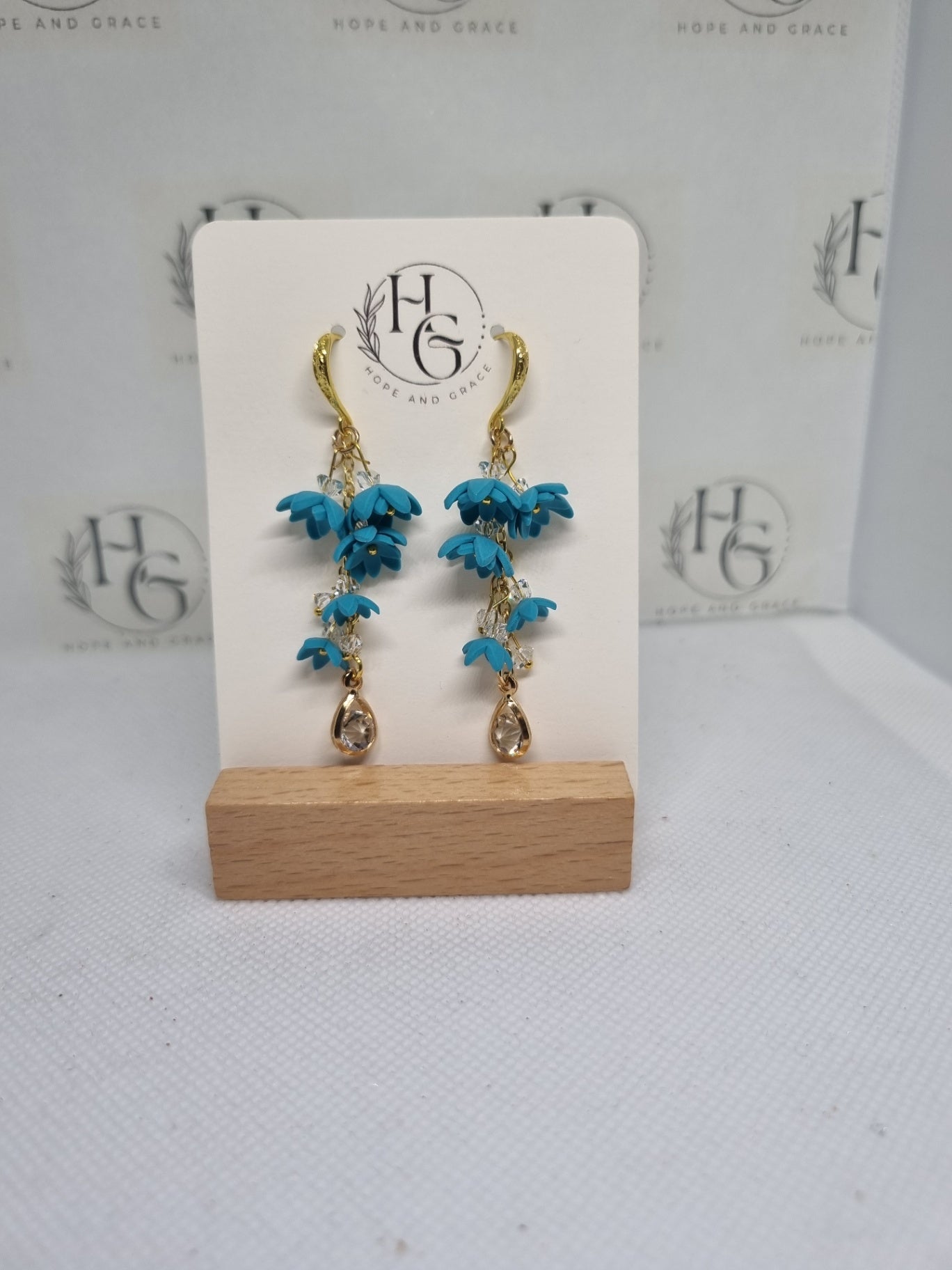 Blue drop earrings