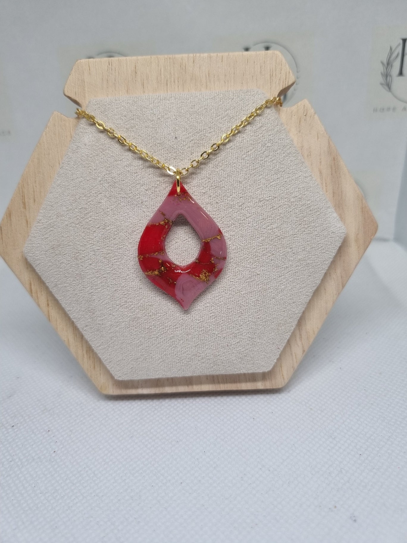 Red and purple drop necklace