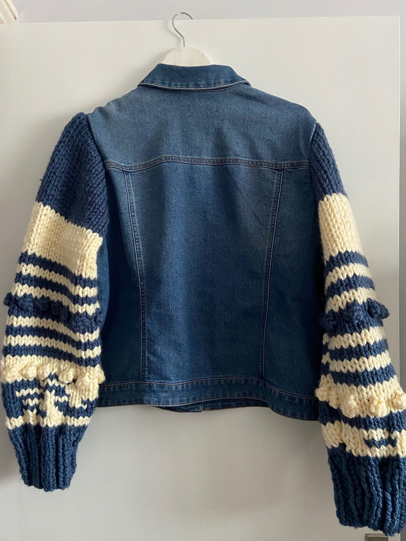 Knitted Sleeve Jean Jacket