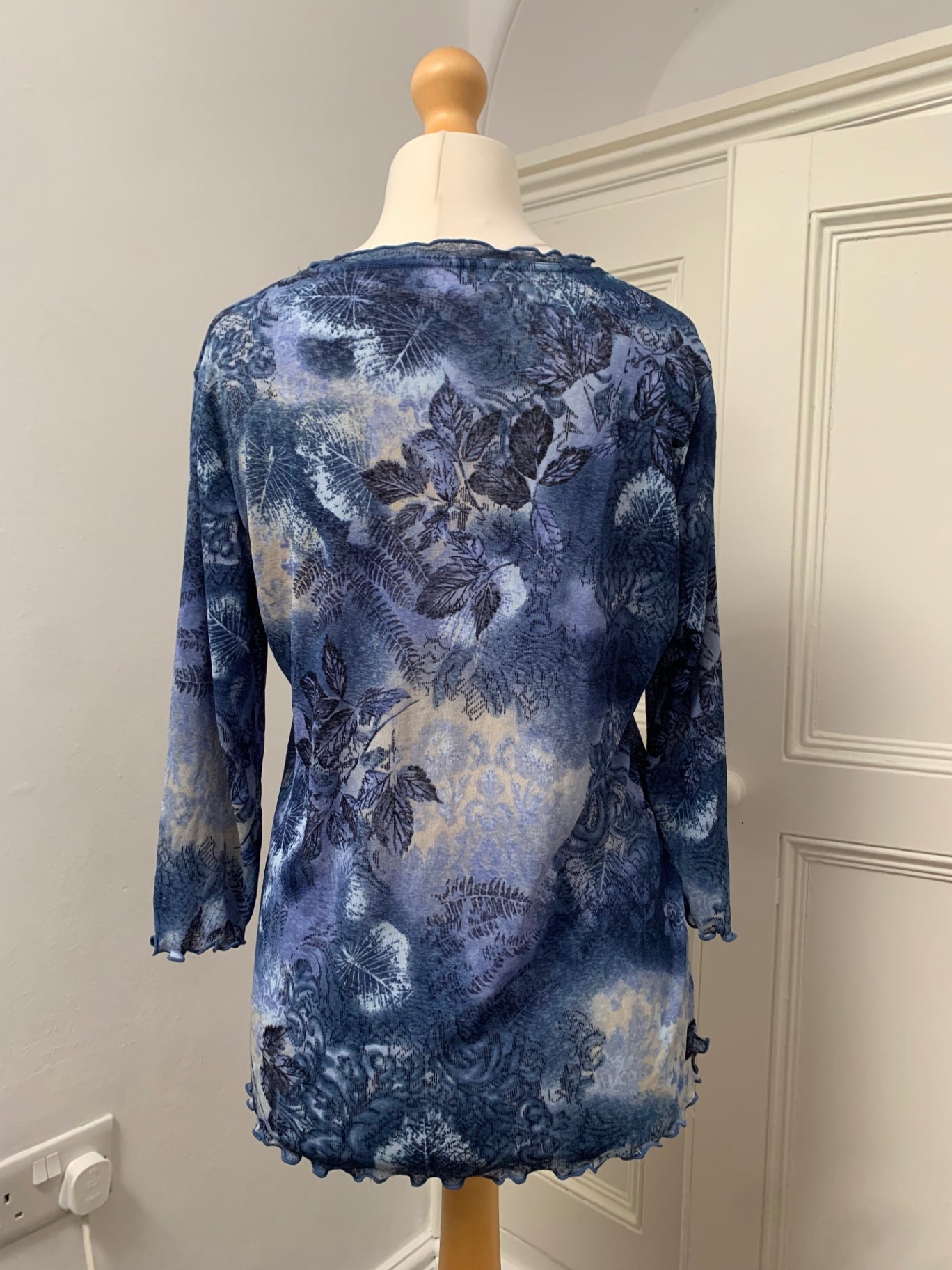 whimsigoth blue floral top
