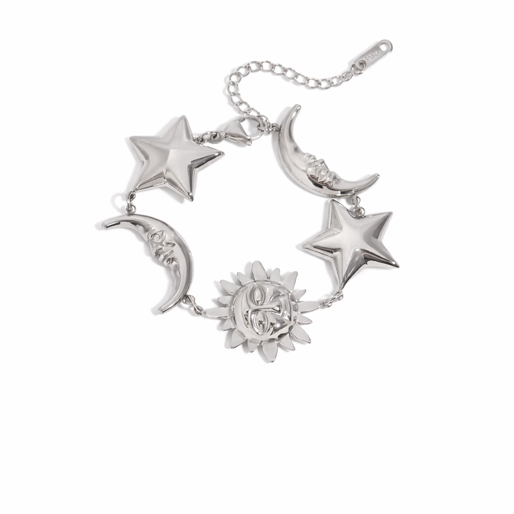 Celestial Orbit Charm Bracelet – Silver