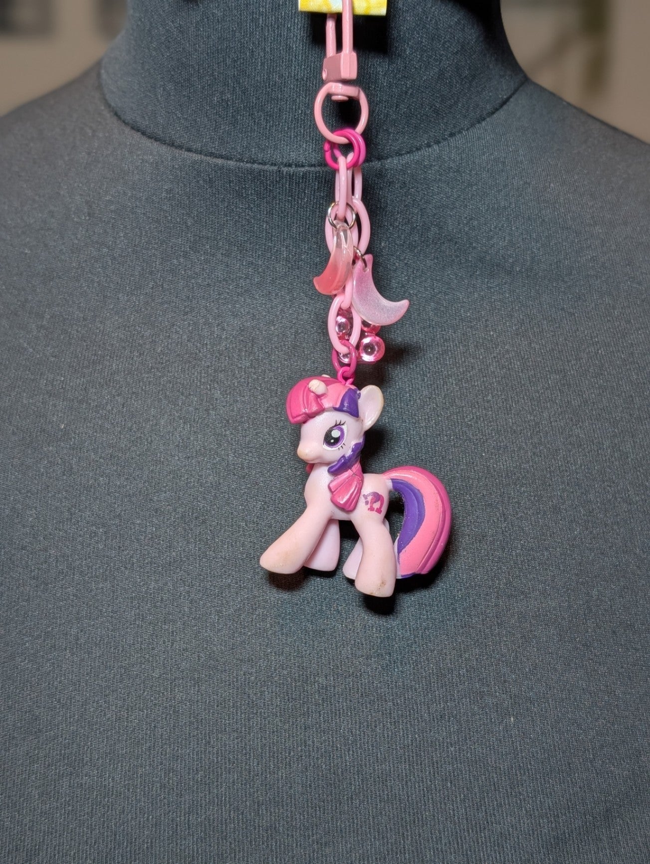 Pink my little pony keychain
