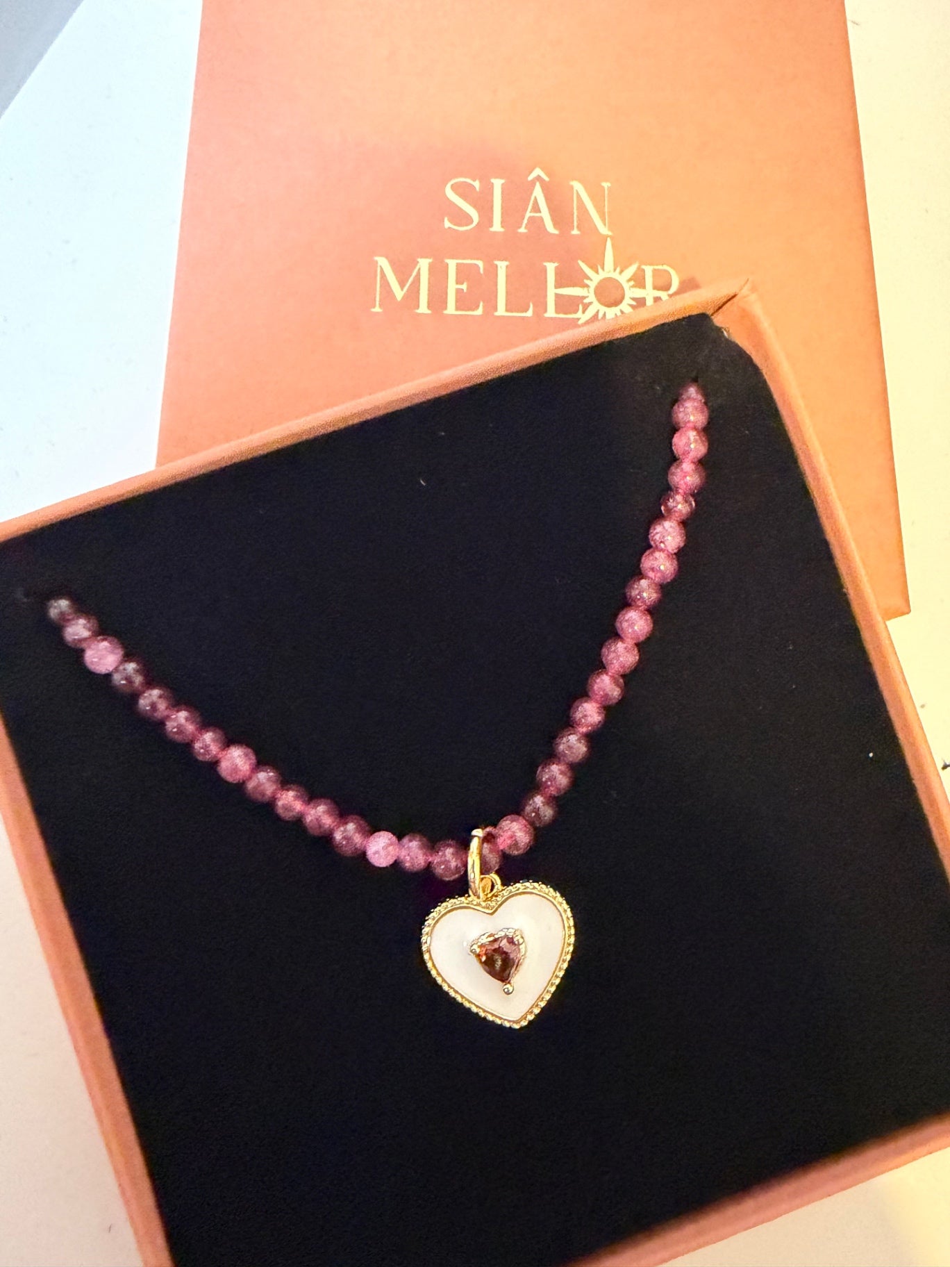 Burgundy bead necklace