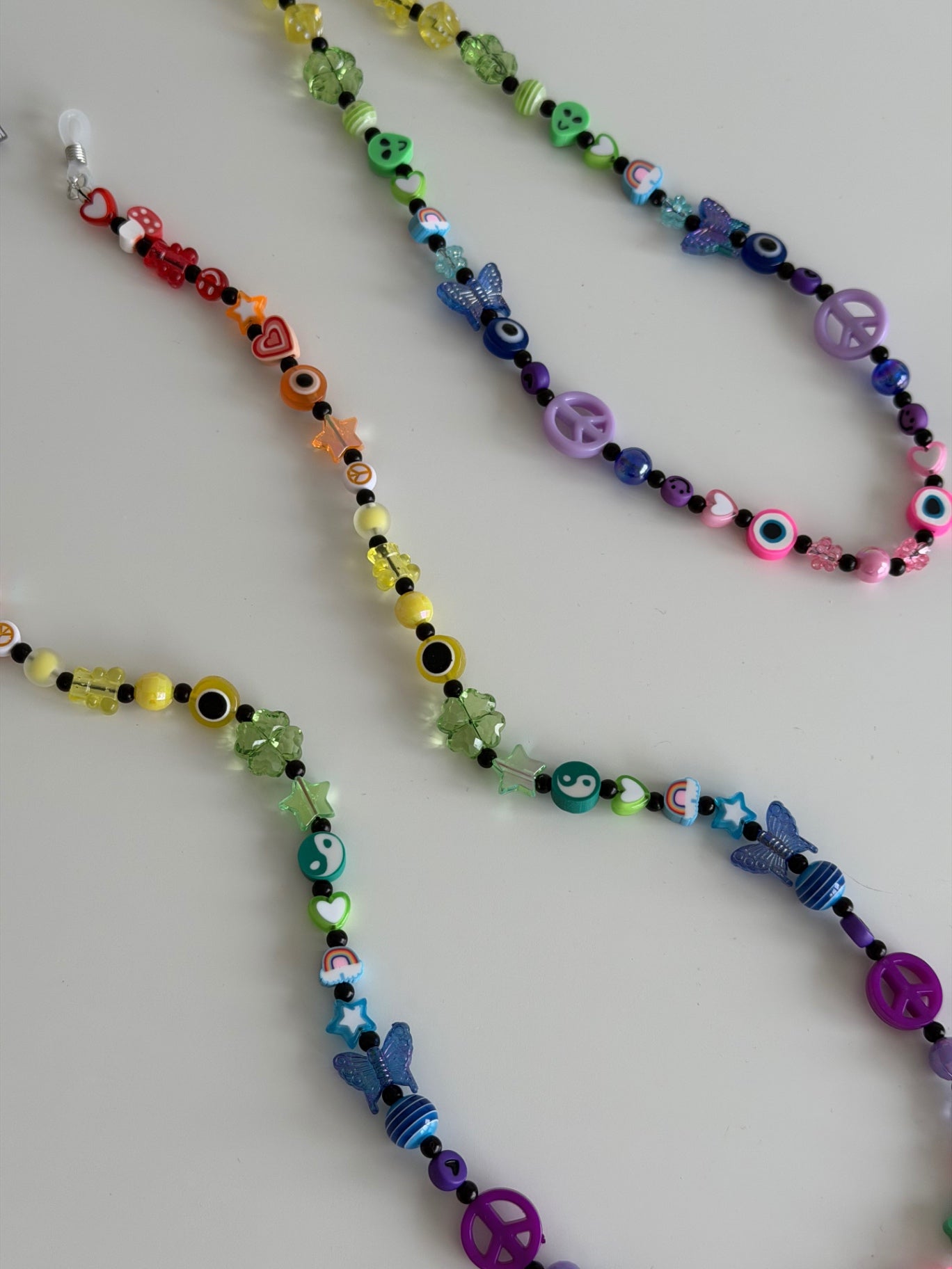 Tropical summer sunglasses strap - black