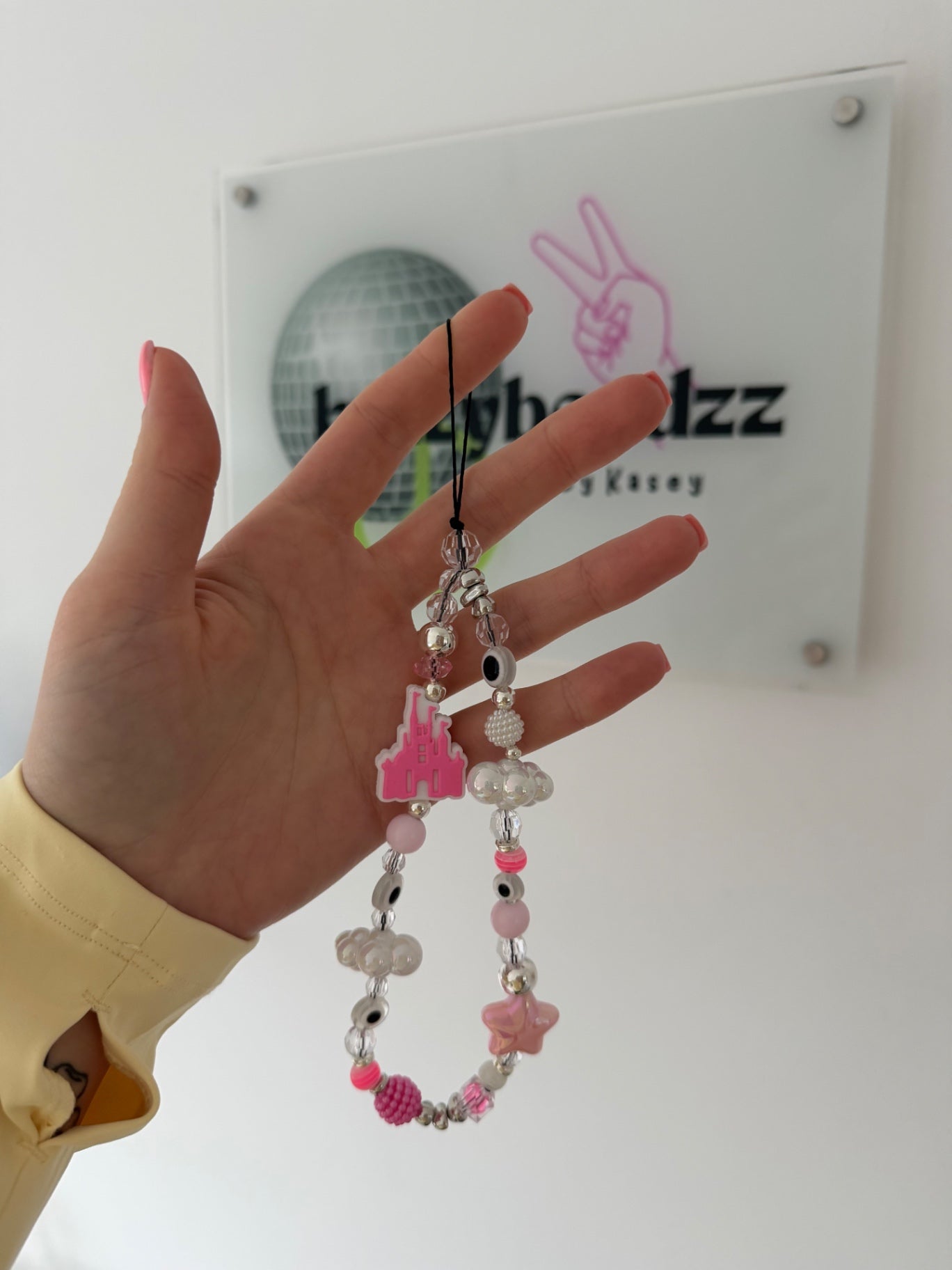 Disney castle phone charm - pink