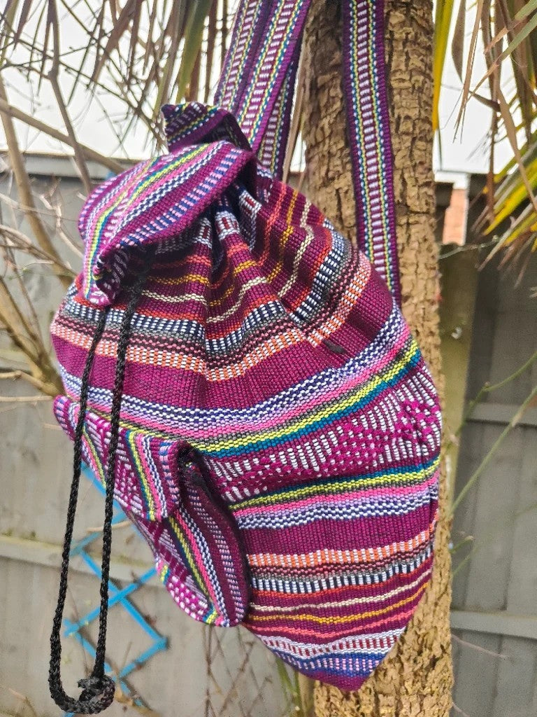 Malia Mexican Baja Backpack- Purple