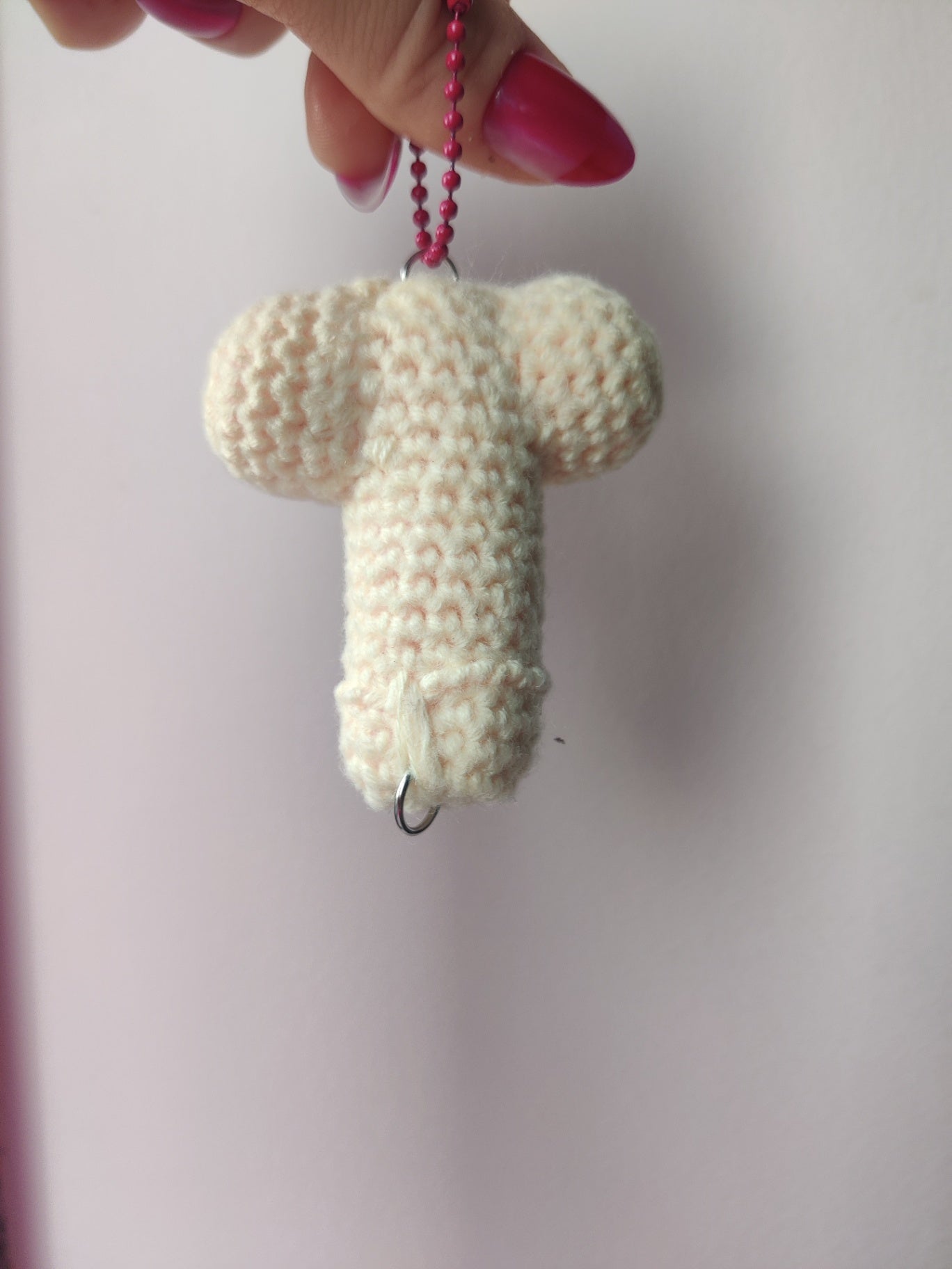 Crochet willy keychain white