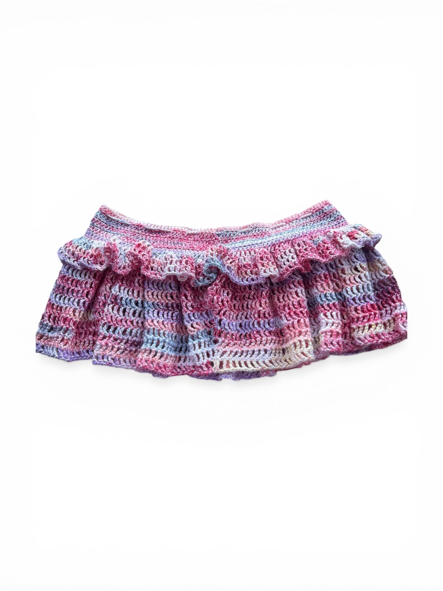 Mini crochet ruffle skirt
