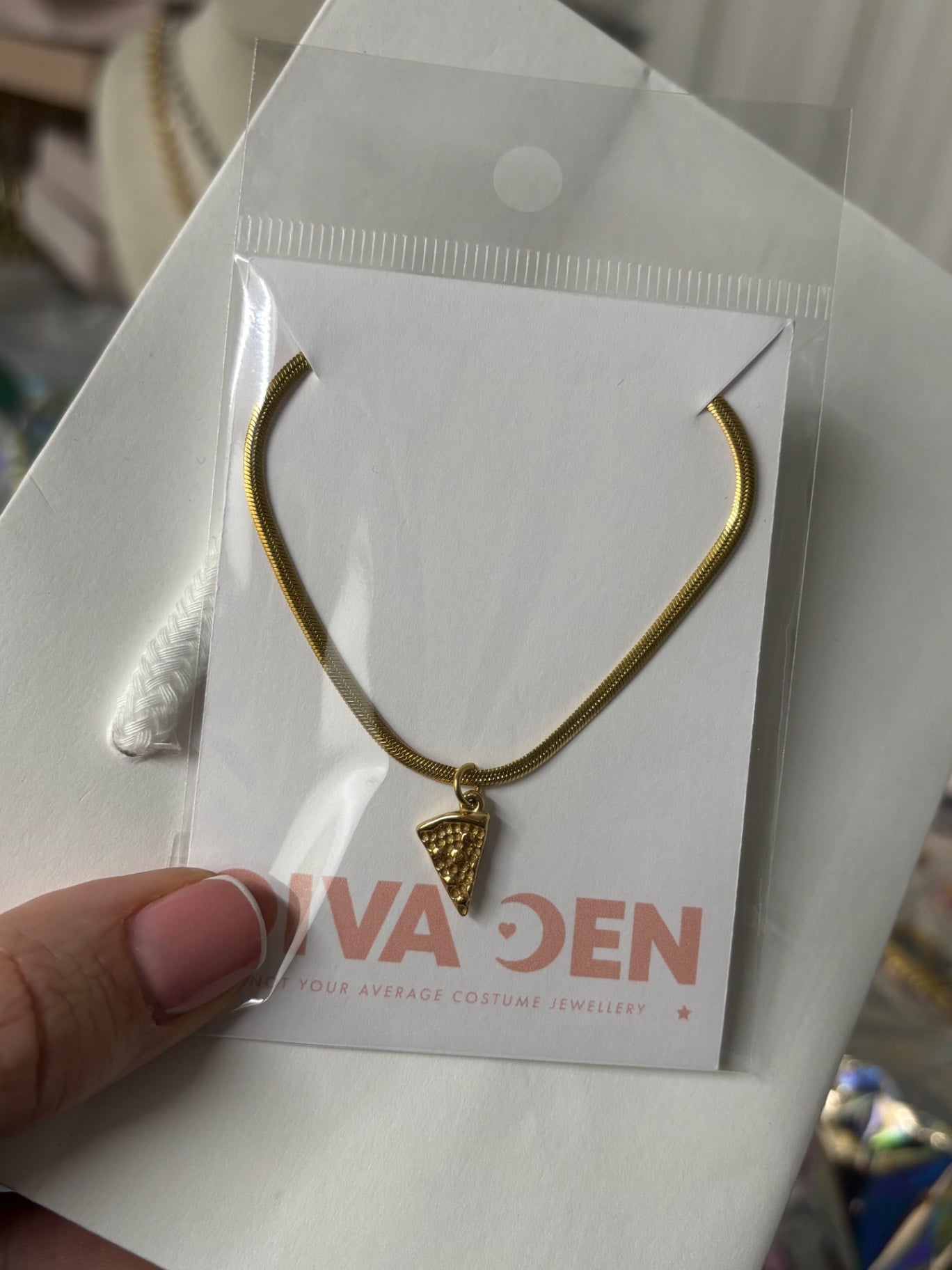 Pizza slice necklace
