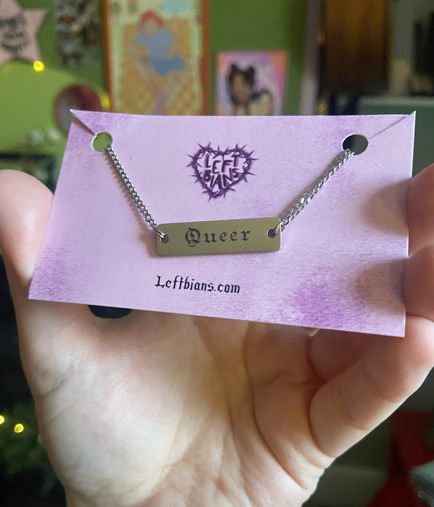 Queer engraved necklace
