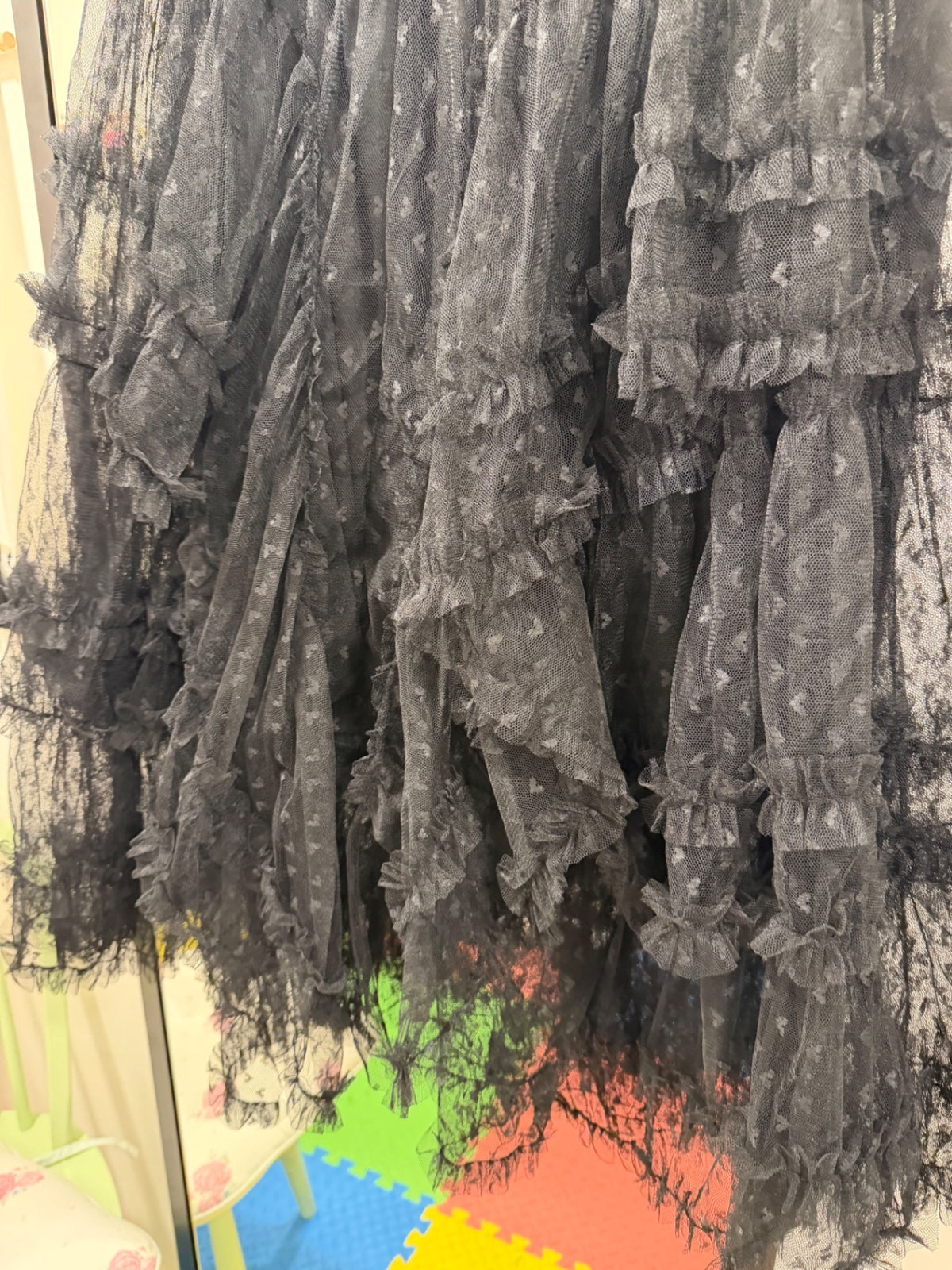 Black Love Heart Western Maxi Skirt