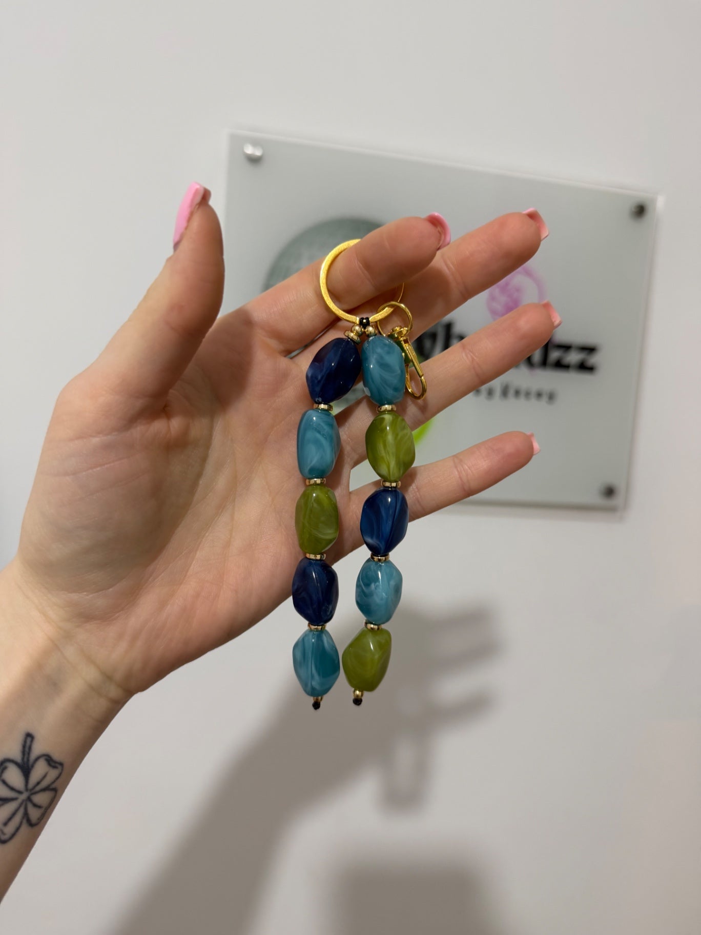 Aqua forest keyring