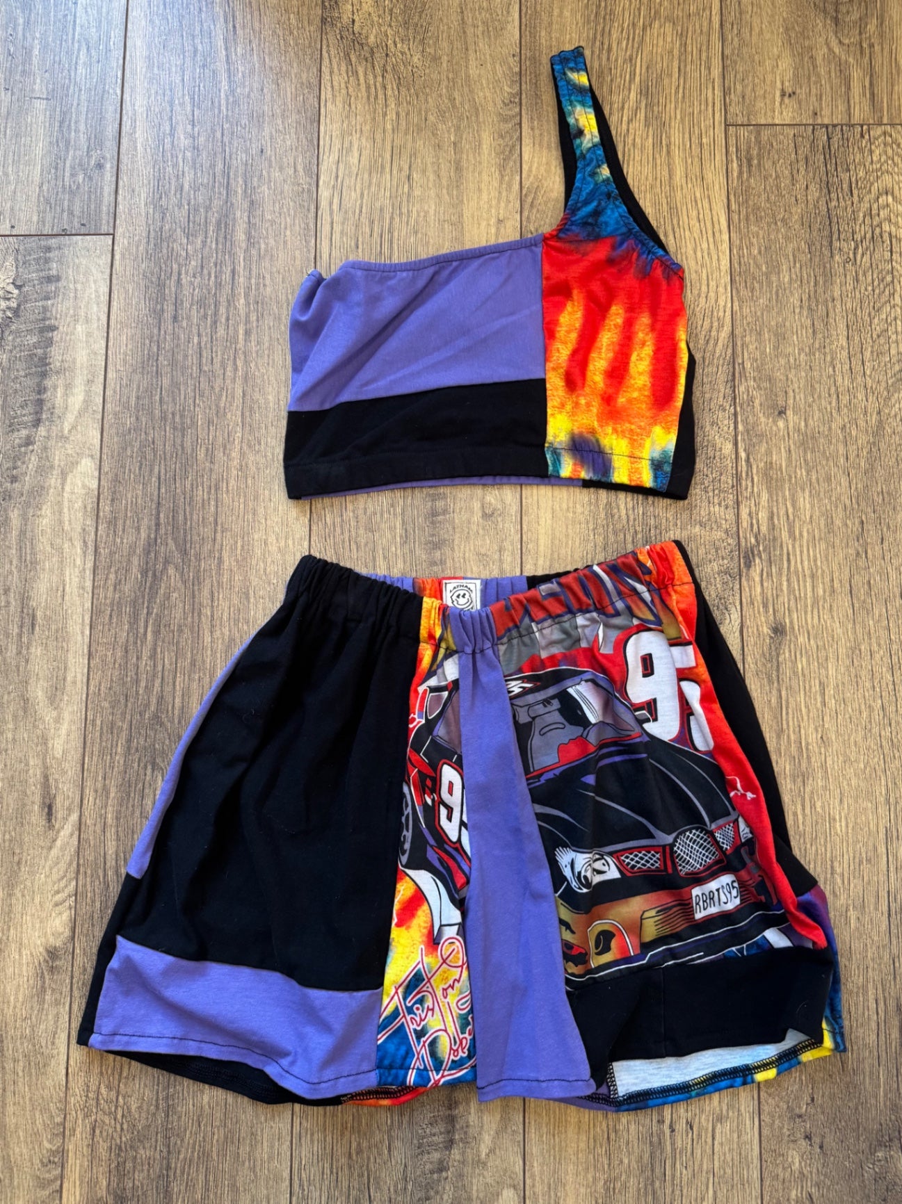 Activ-8 ReMade Shorts & One Shoulder Co-ord Set