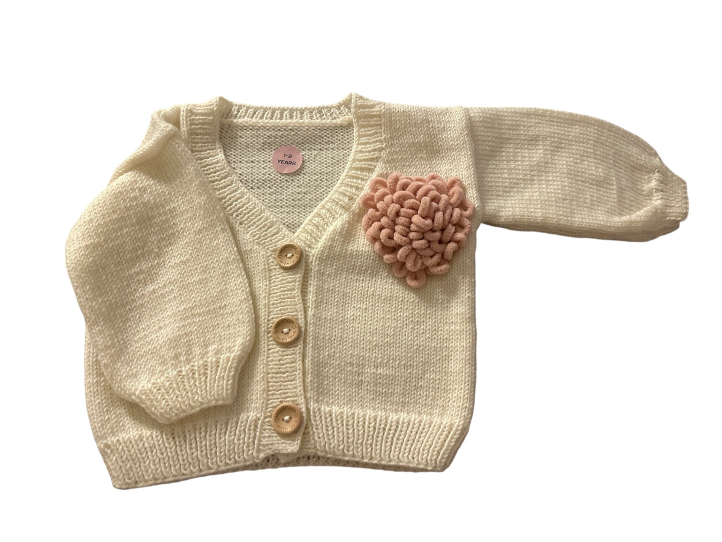 Handmade Cardigan With Pink Heart