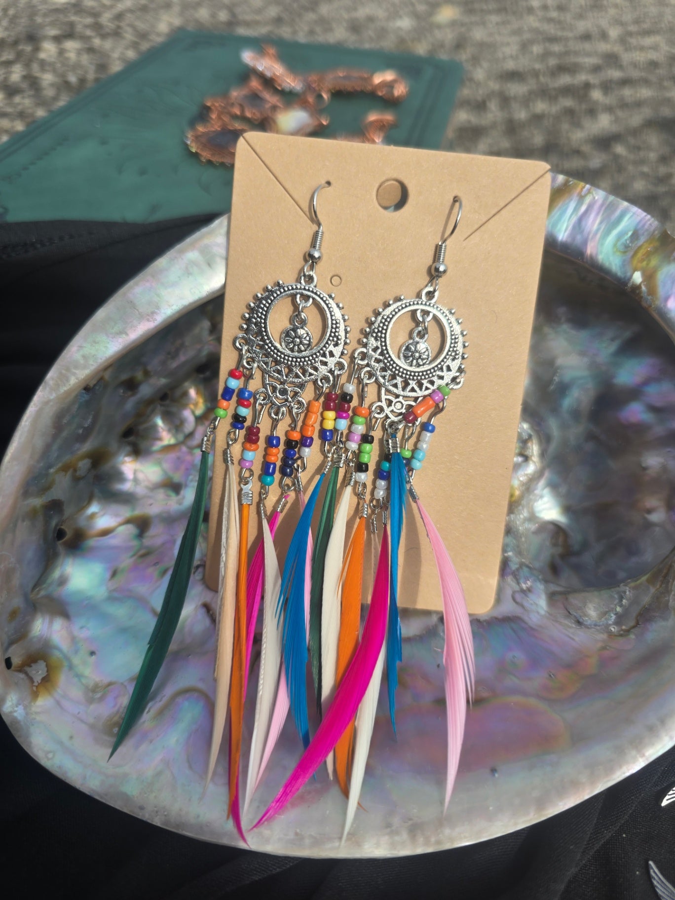 Festival feather earrings