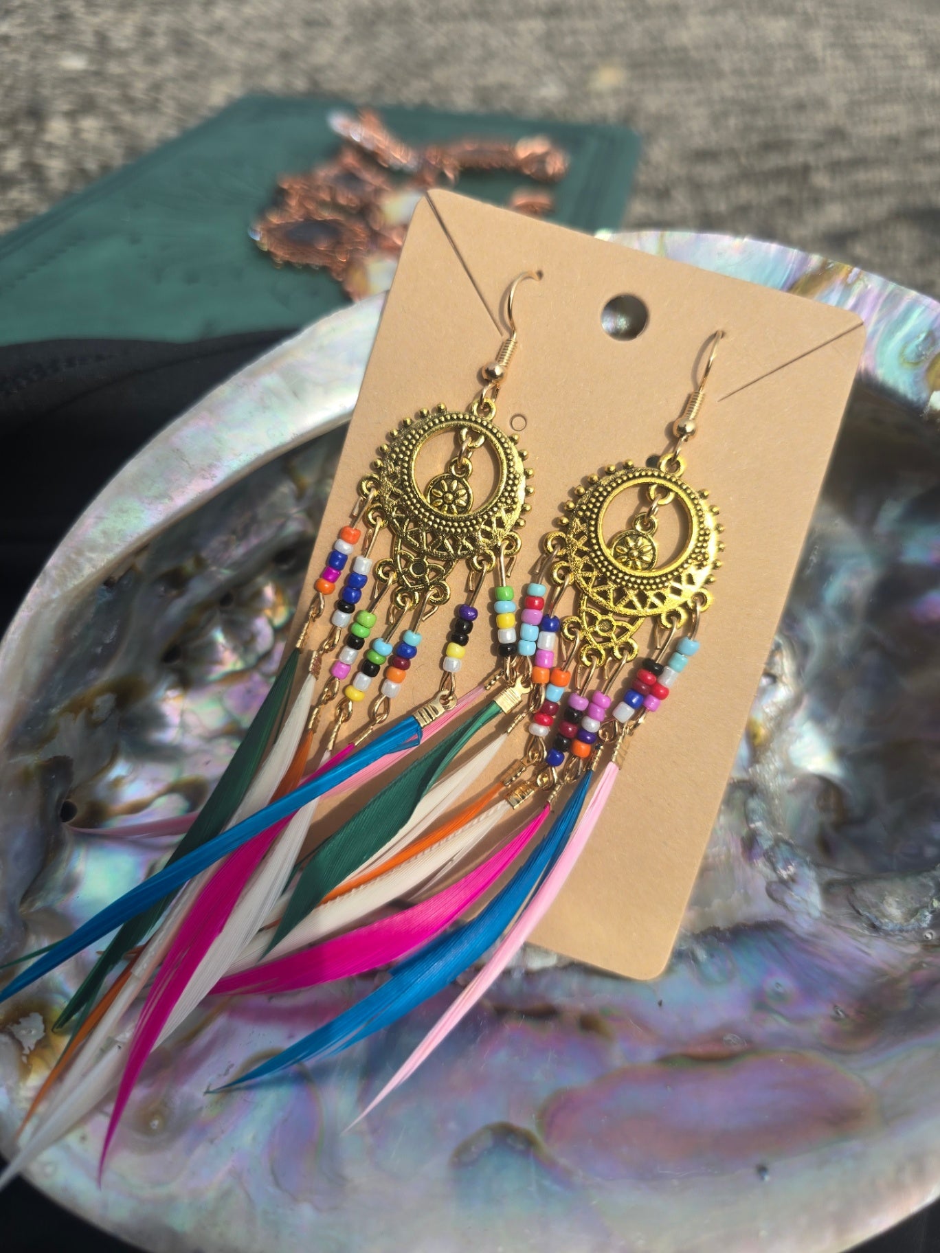Festival feather earrings