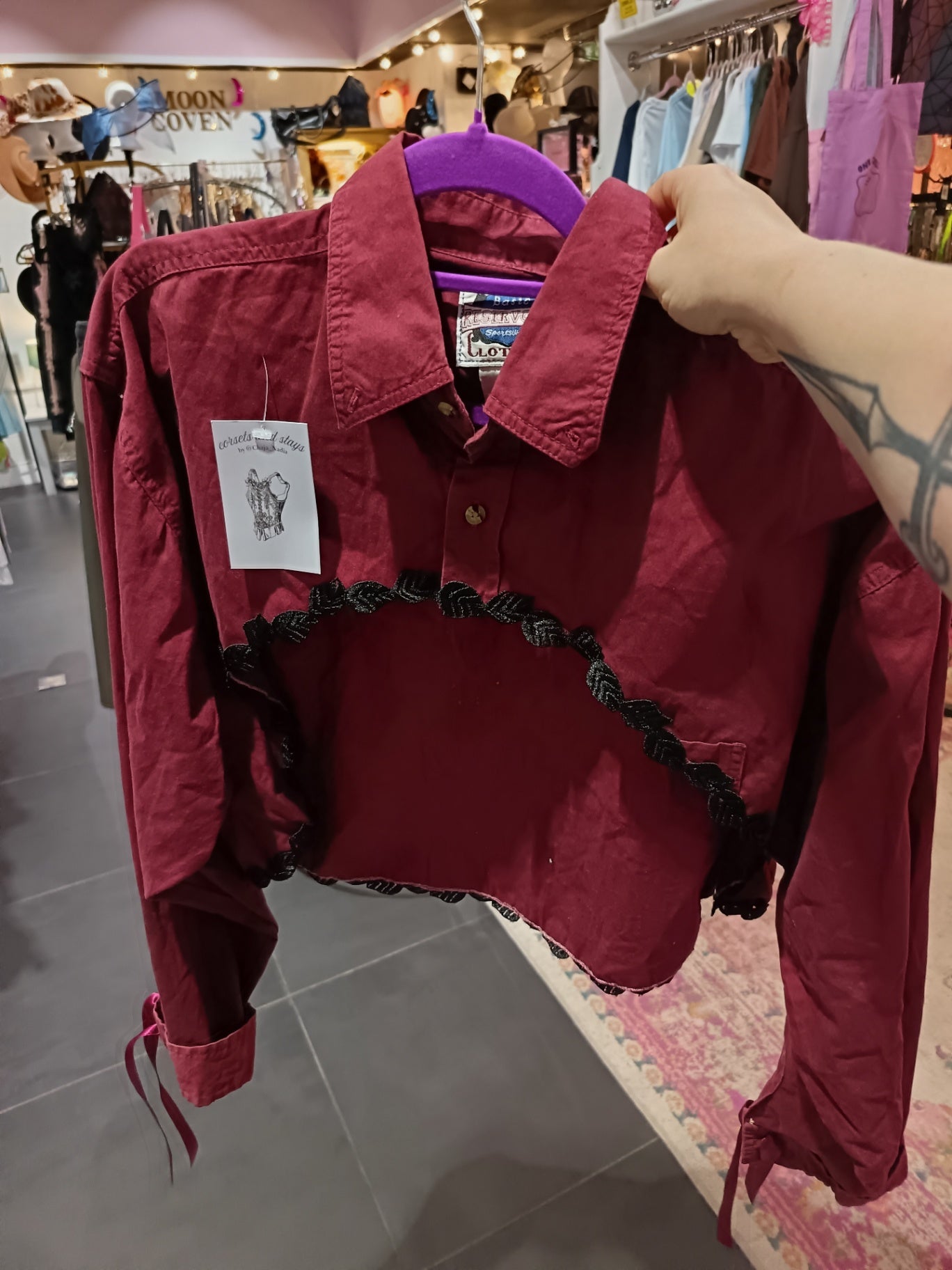 Cropped blouse red