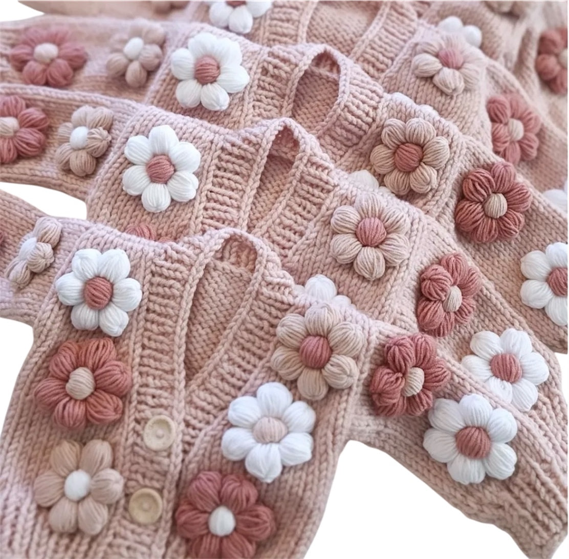 3/4 years Handmade Pink With Pink And White Daisies