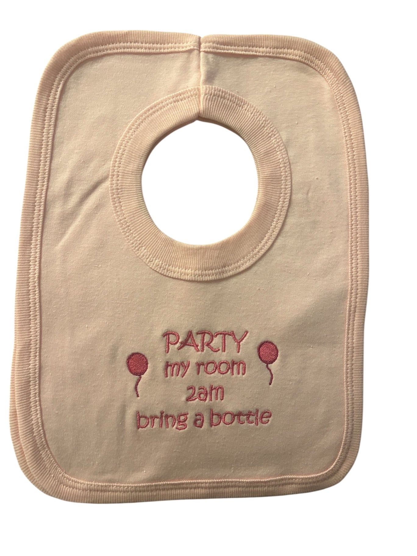 Pink Party At My Room Bib