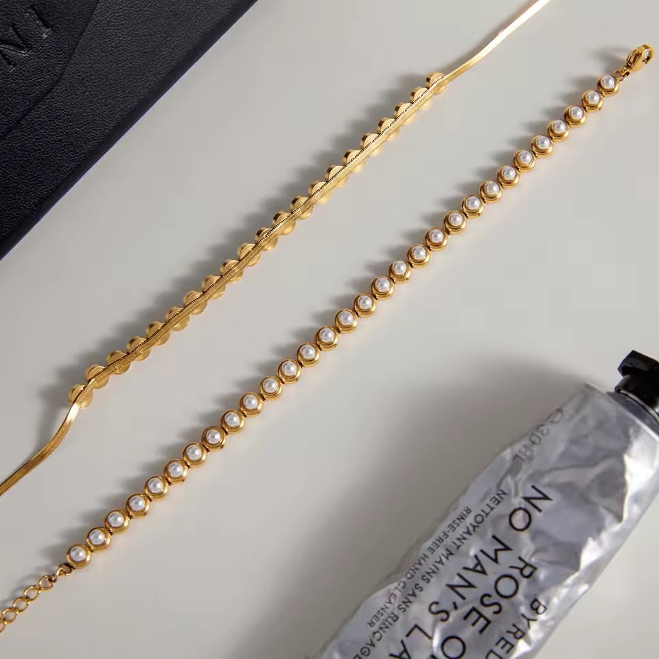 Capri Gold Pearl Bracelet
