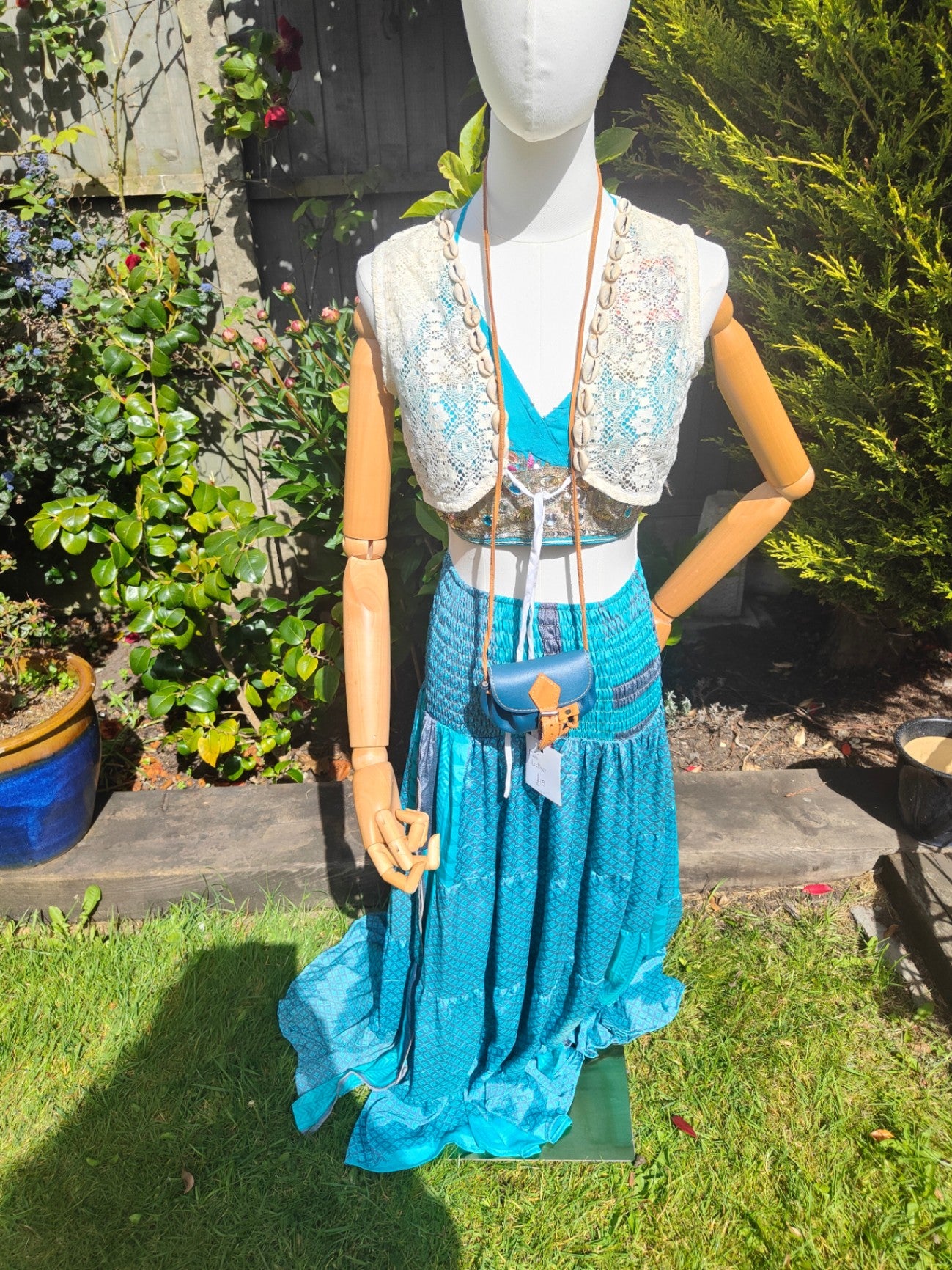 Mini satchel leather bag/necklace/ wear on waist