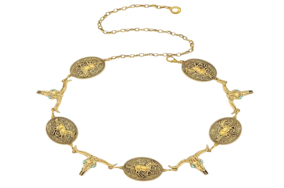 Gold Bull Chain Belt