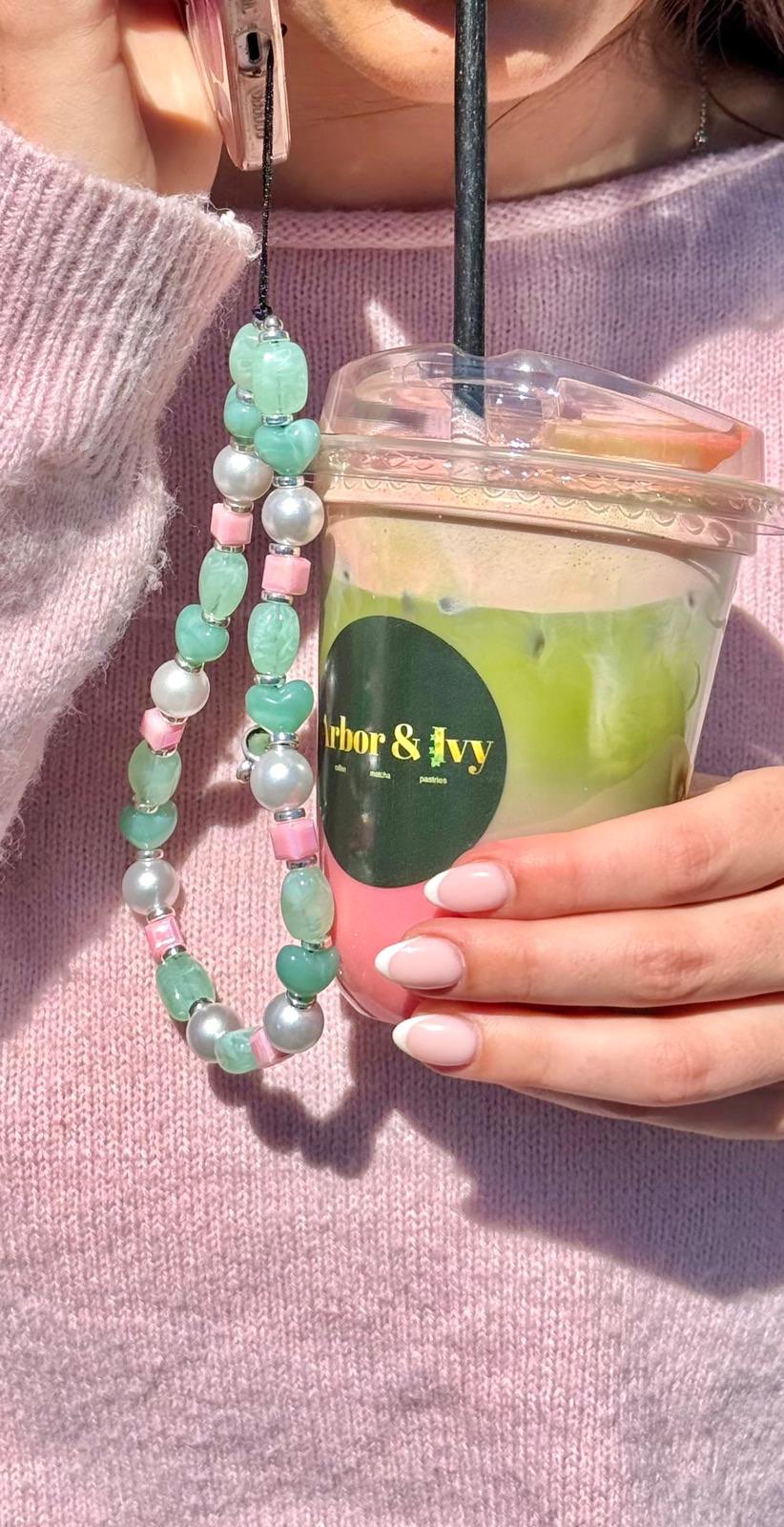 ‘Strawberry Matcha’ phone charm