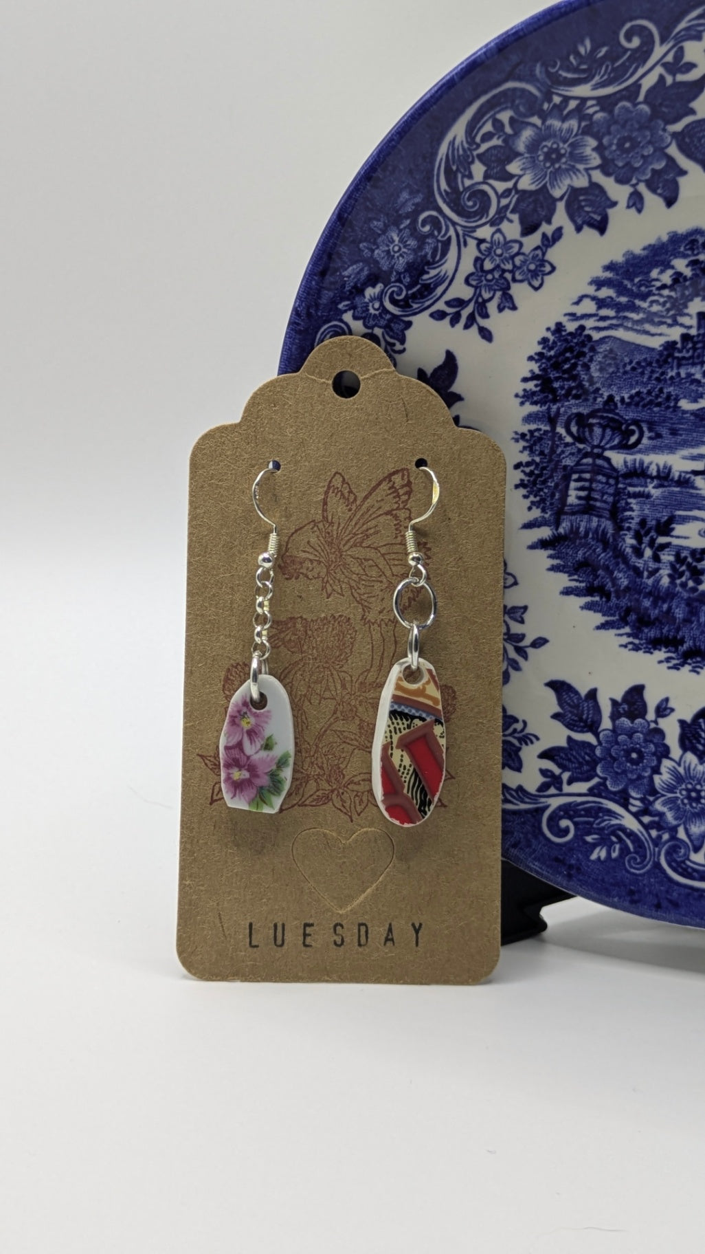 Mismatchies | Earrings Made from Vintage Plates