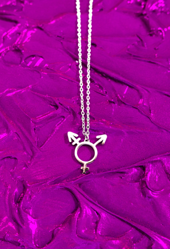 Transgender symbol necklace in 304 stainless steel