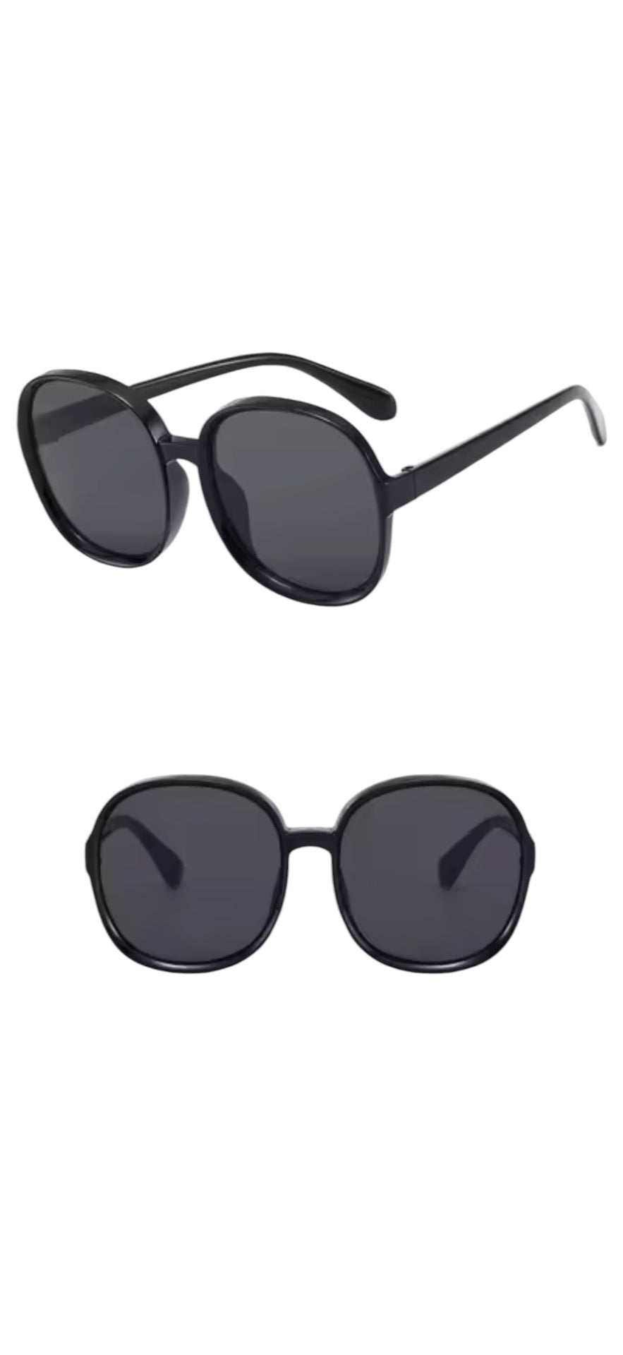 Boho Haze Round Sunglasses Black