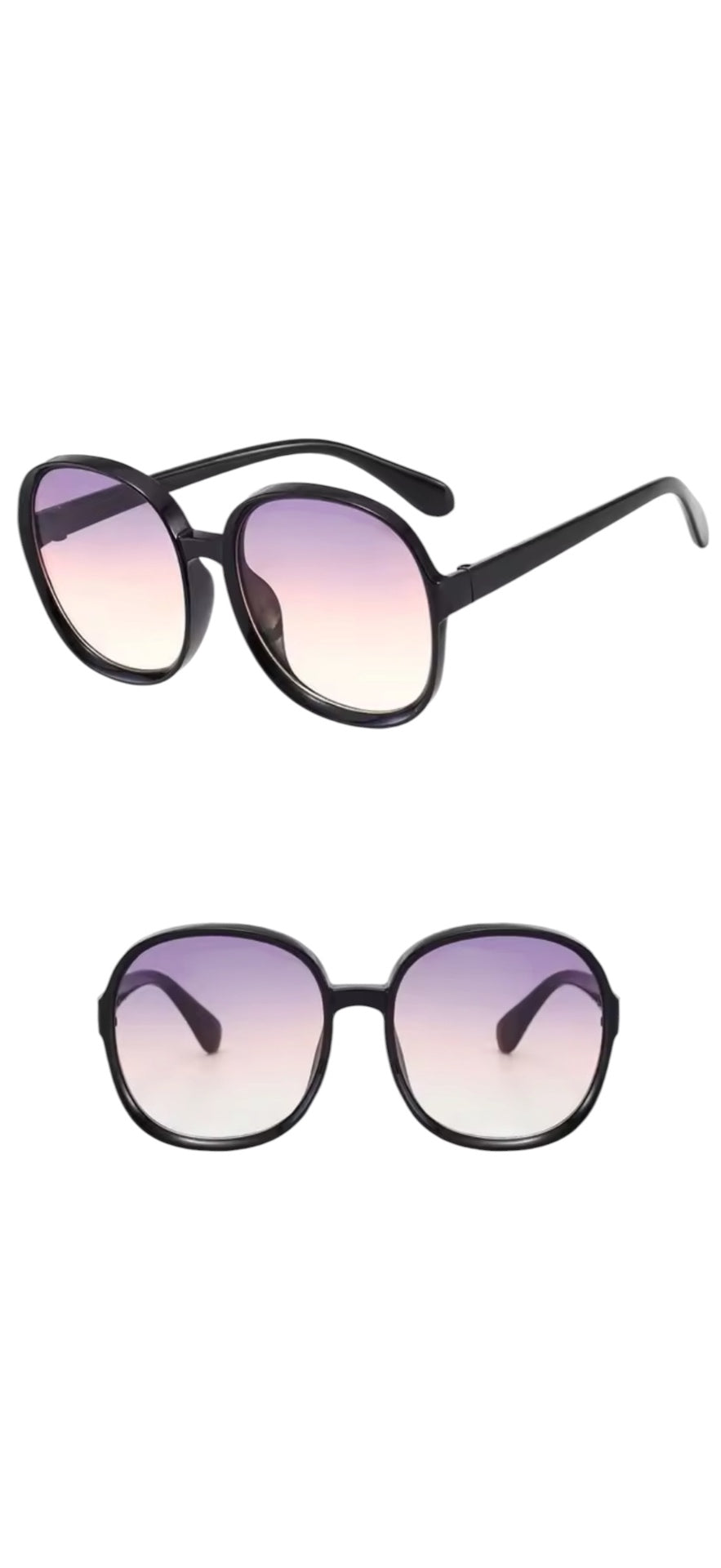Boho Haze Round Sunglasses Black Purple