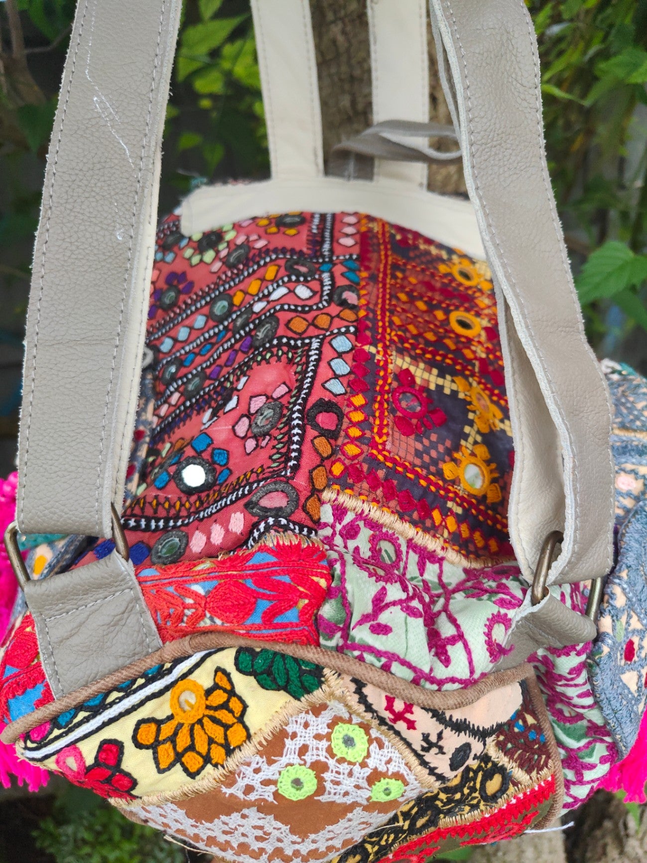 Skiathos back pack bag with leather straps