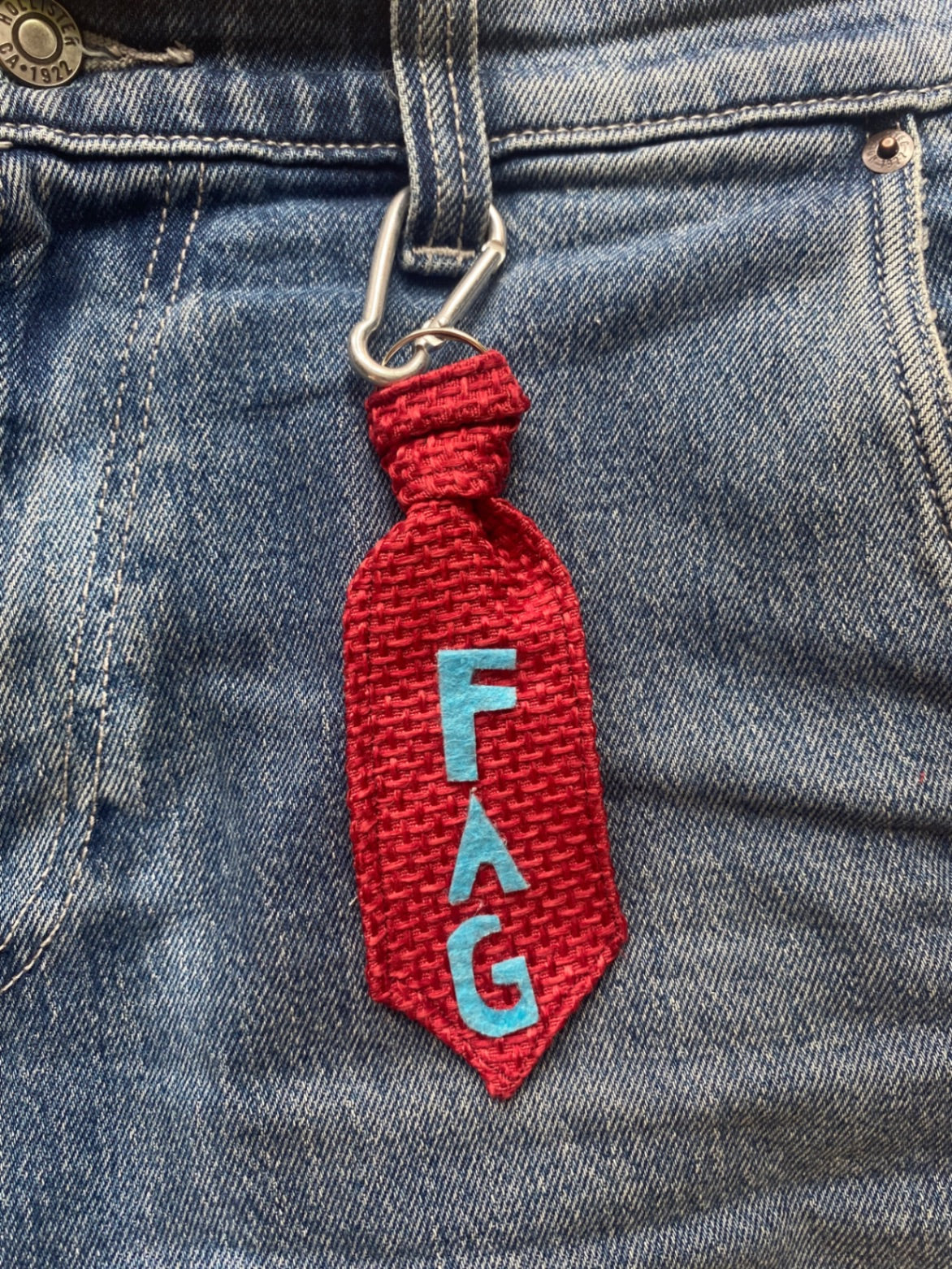 Red and Blue FAG Tie Keyring